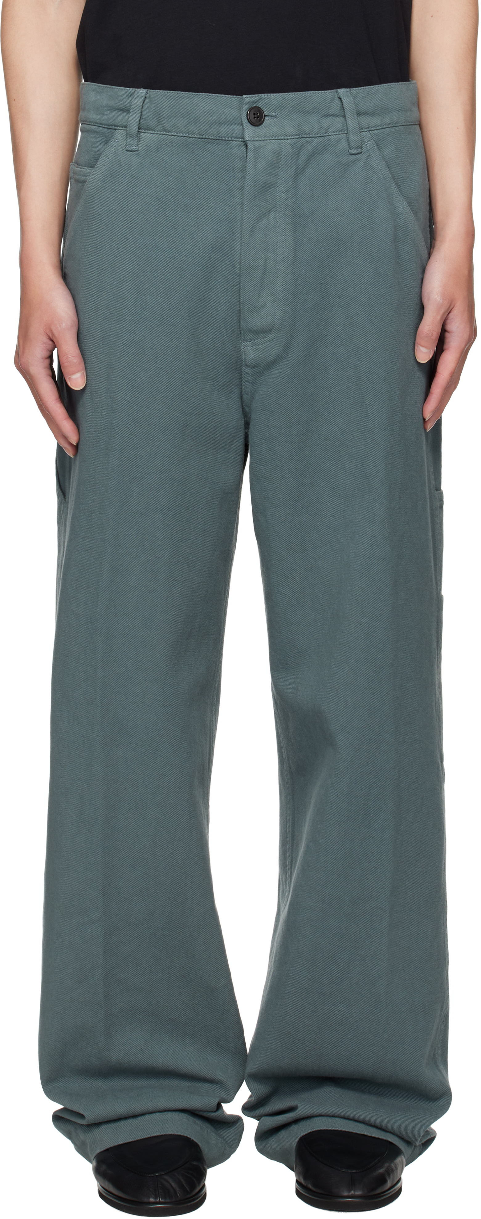 Dries Van Noten Blue Twill Trousers