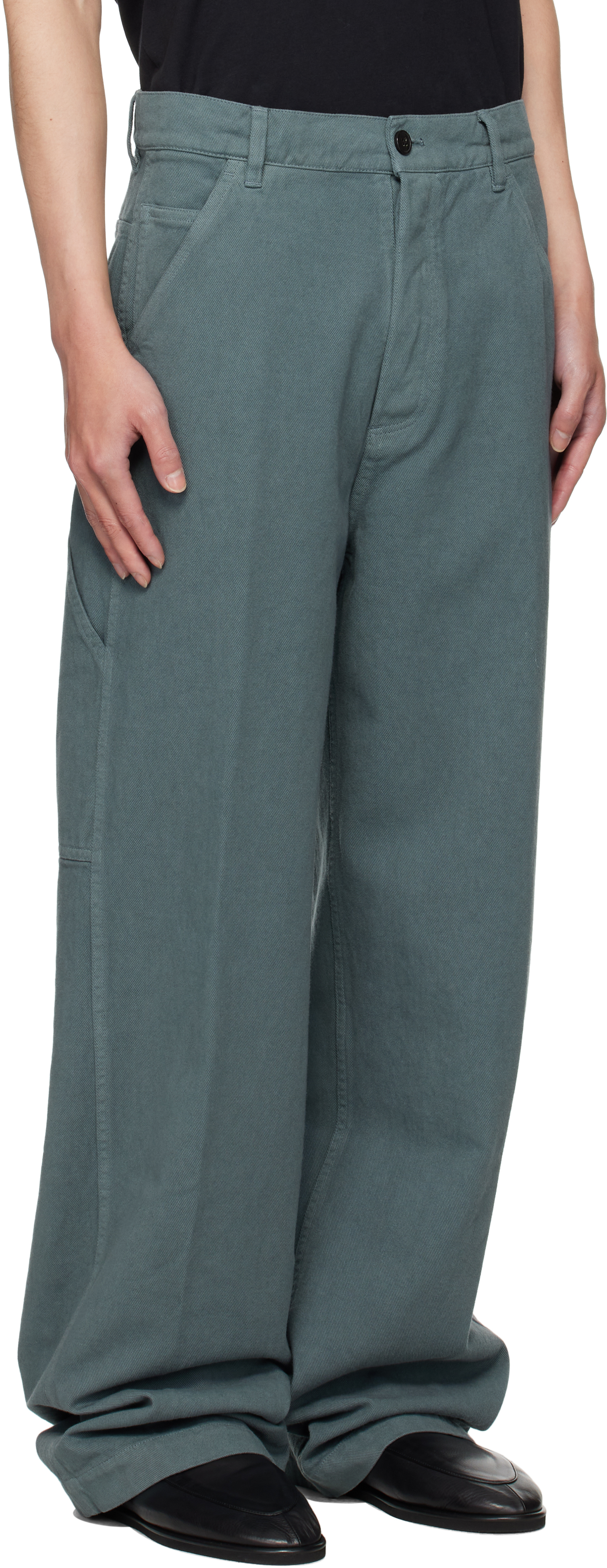Dries Van Noten Blue Twill Trousers