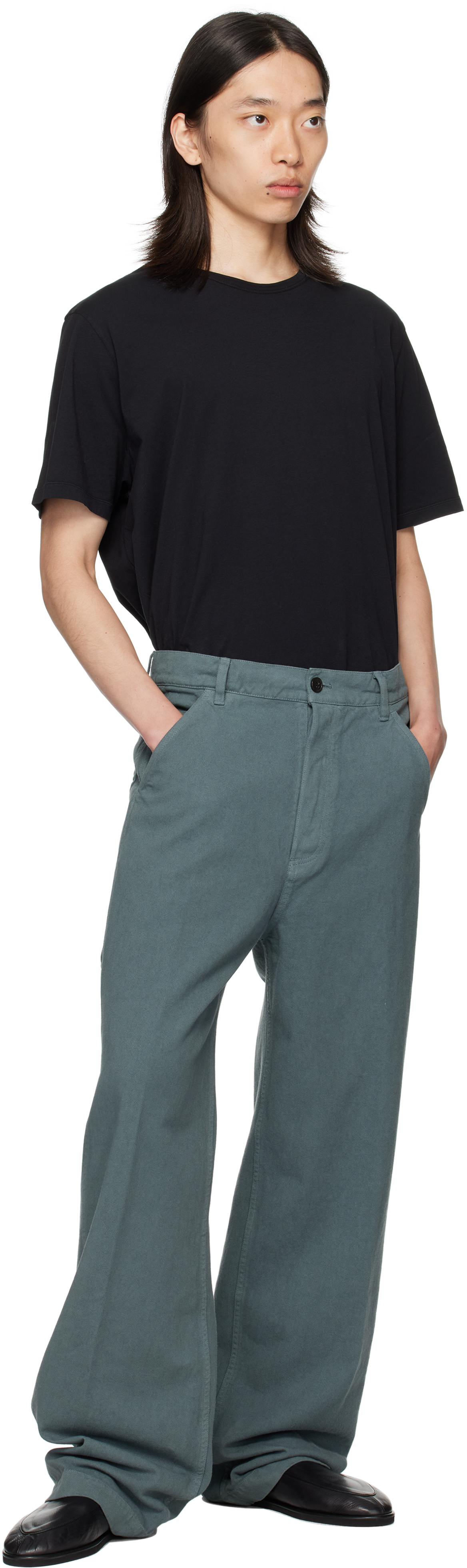 Dries Van Noten Blue Twill Trousers