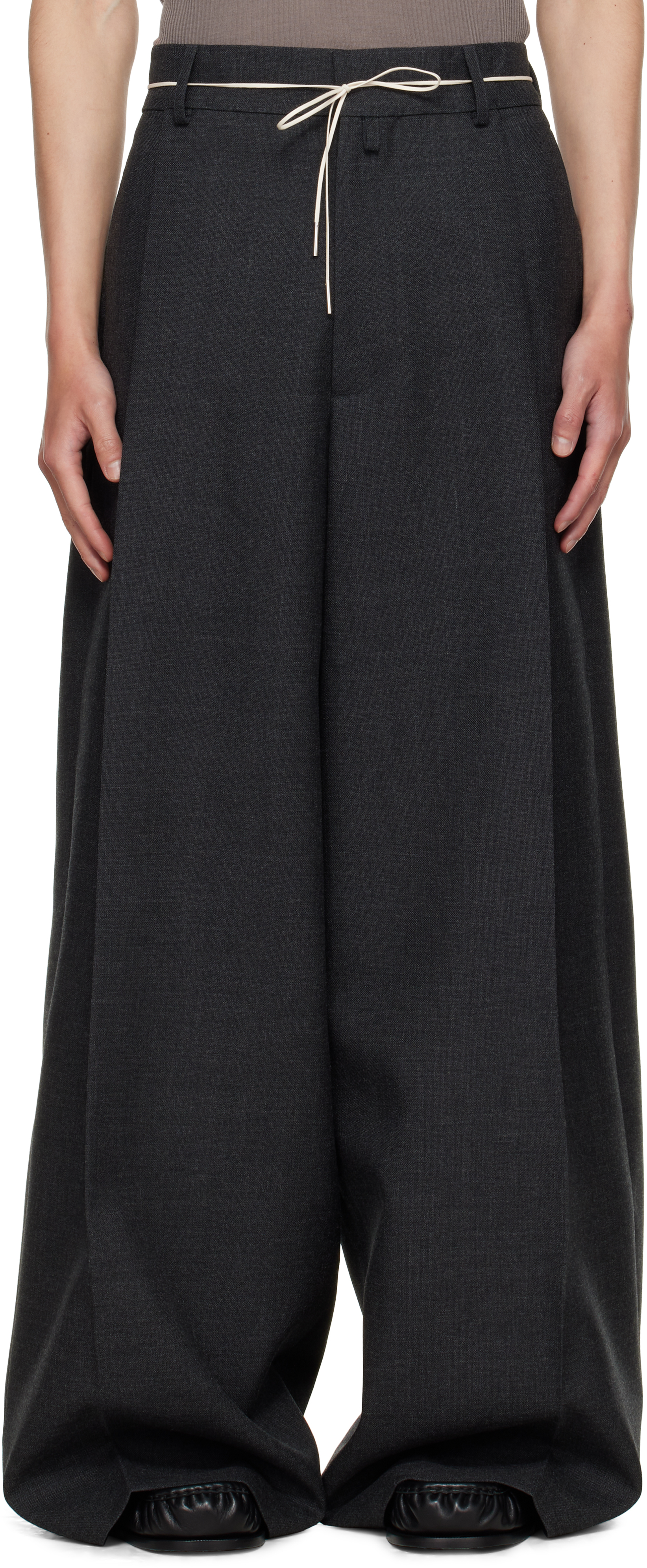 レア dries van noten スーパーバギー ツイルワイドレッグパンツ レア dries van noten スーパーバギー ツイルワイドレッグパンツ
