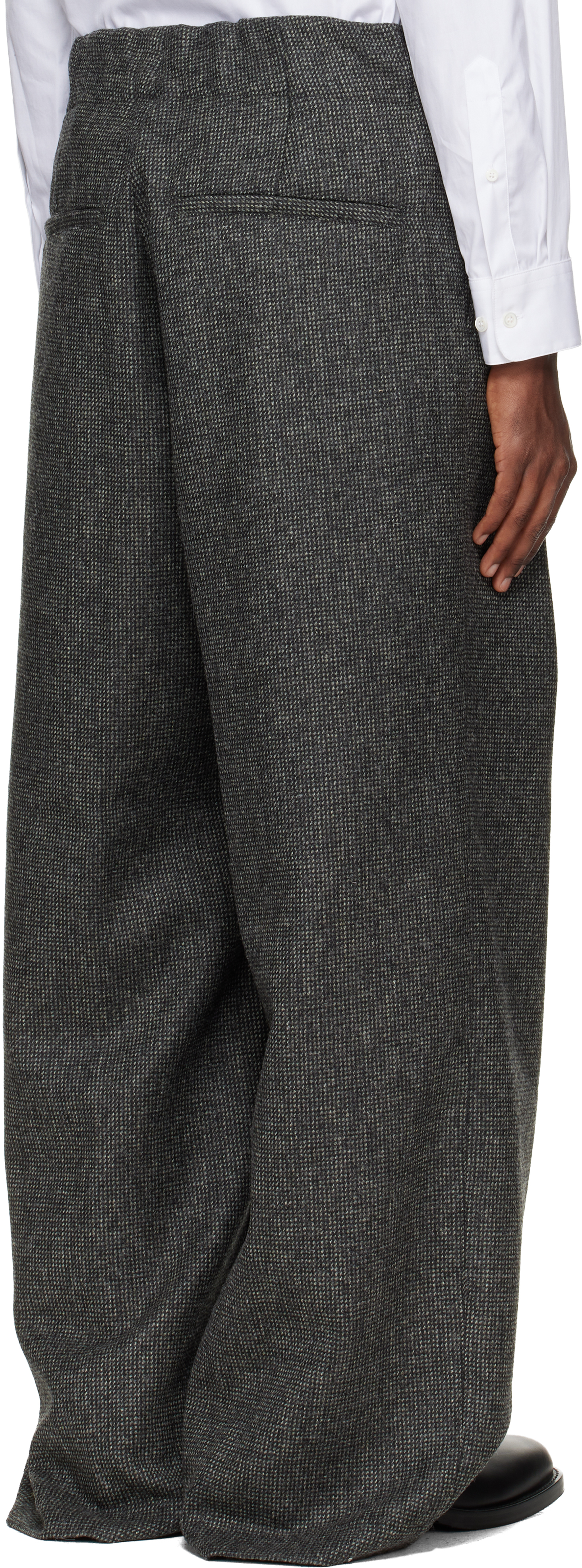Dries Van Noten Gray Tweed Trousers In Gray