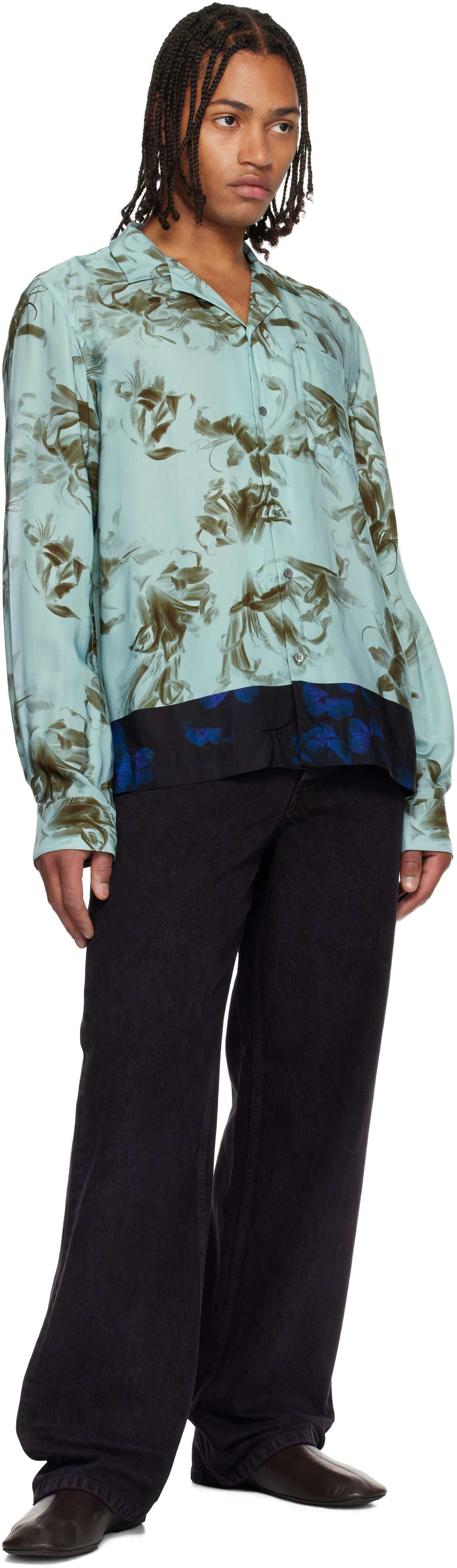Dries Van Noten Floral Pattern Long Sleeves Shirt With Chest Pocket In Multi