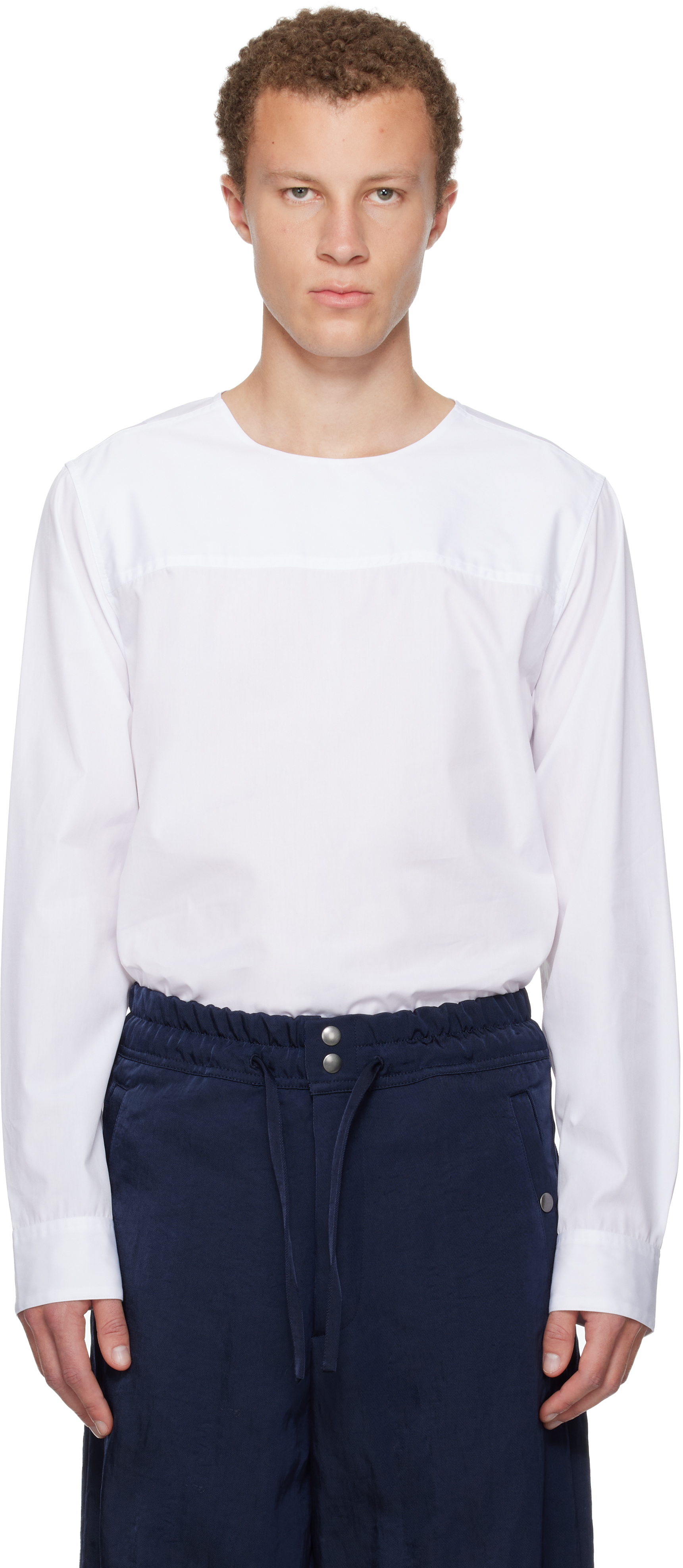Dries Van Noten: White Paneled Shirt | SSENSE