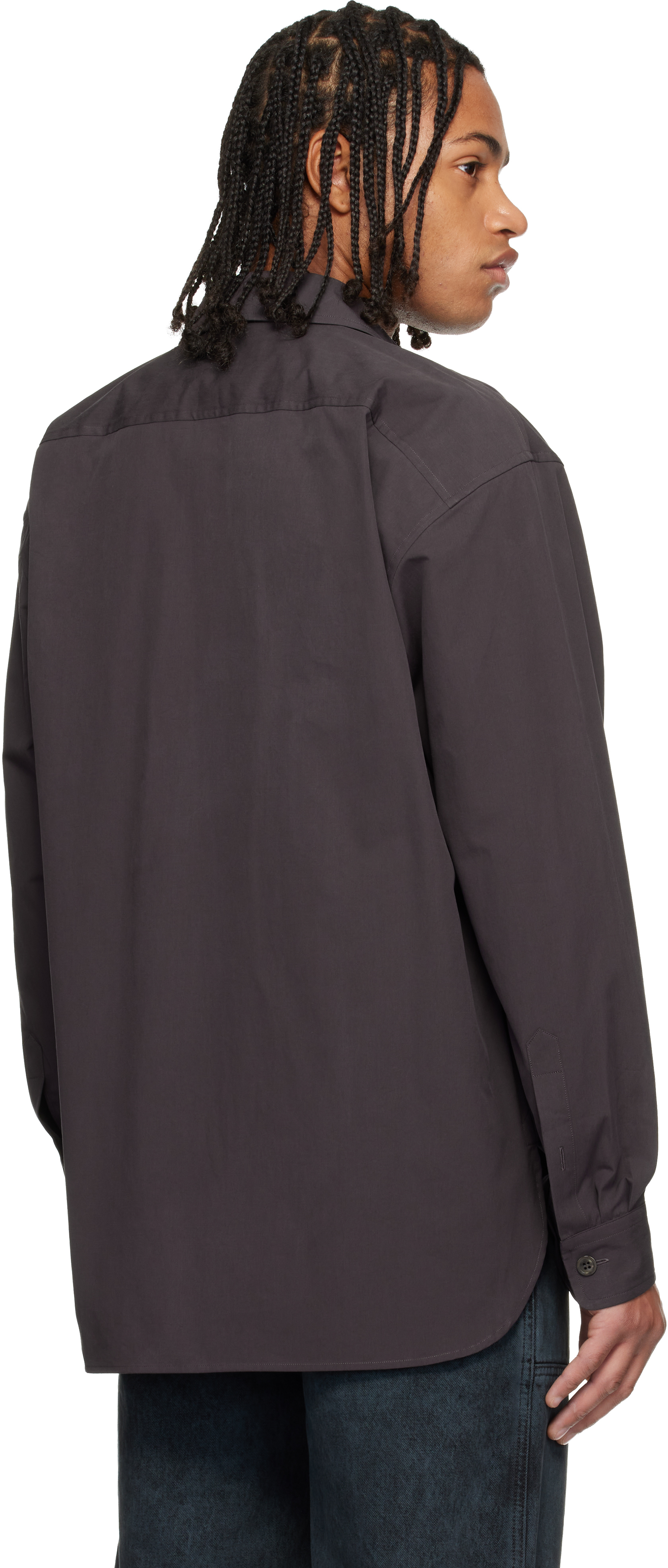 Dries Van Noten Brown Cotton Zipped Shirt In Brown