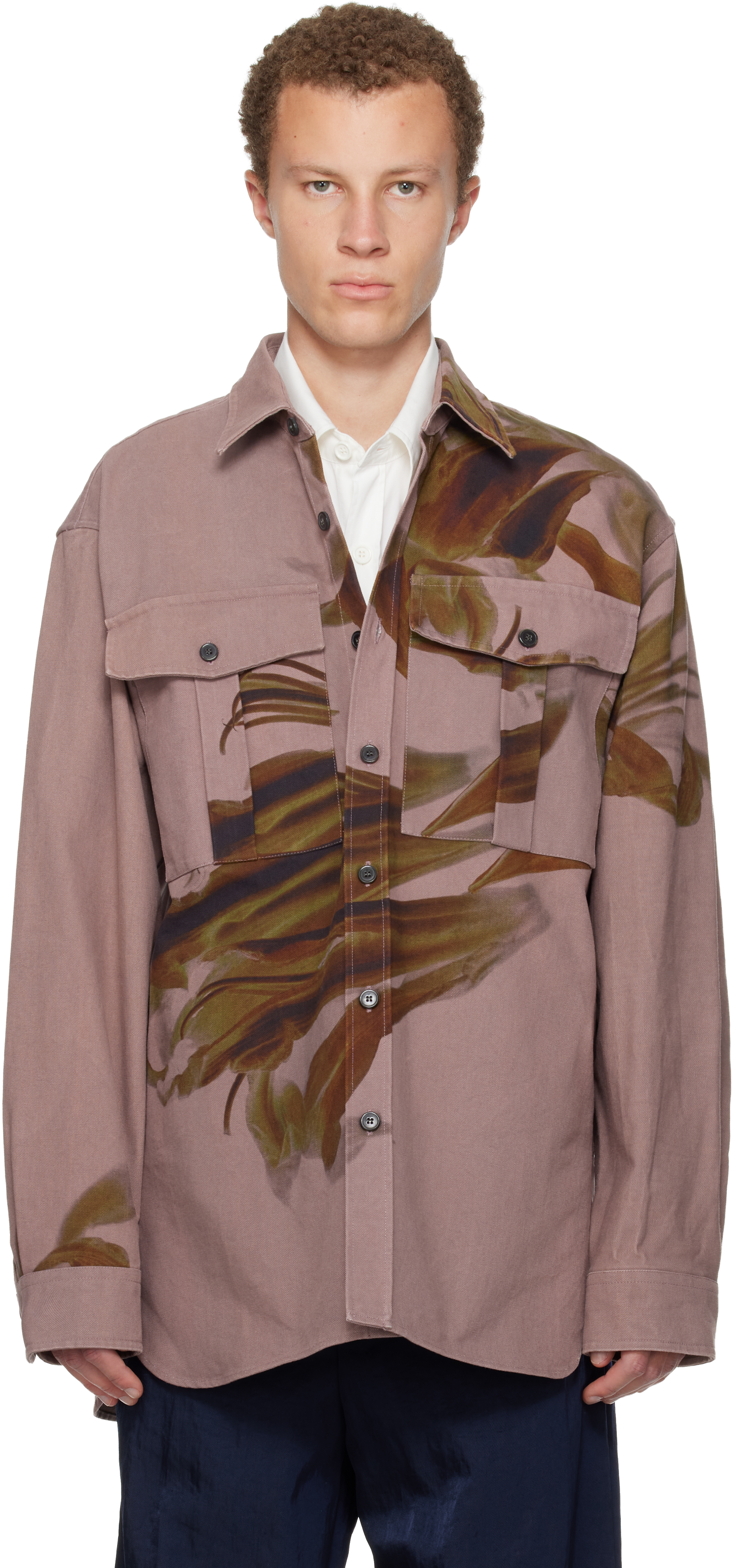 Dries Van Notenのピンク オーバーサイズ コットン シャツがセール中