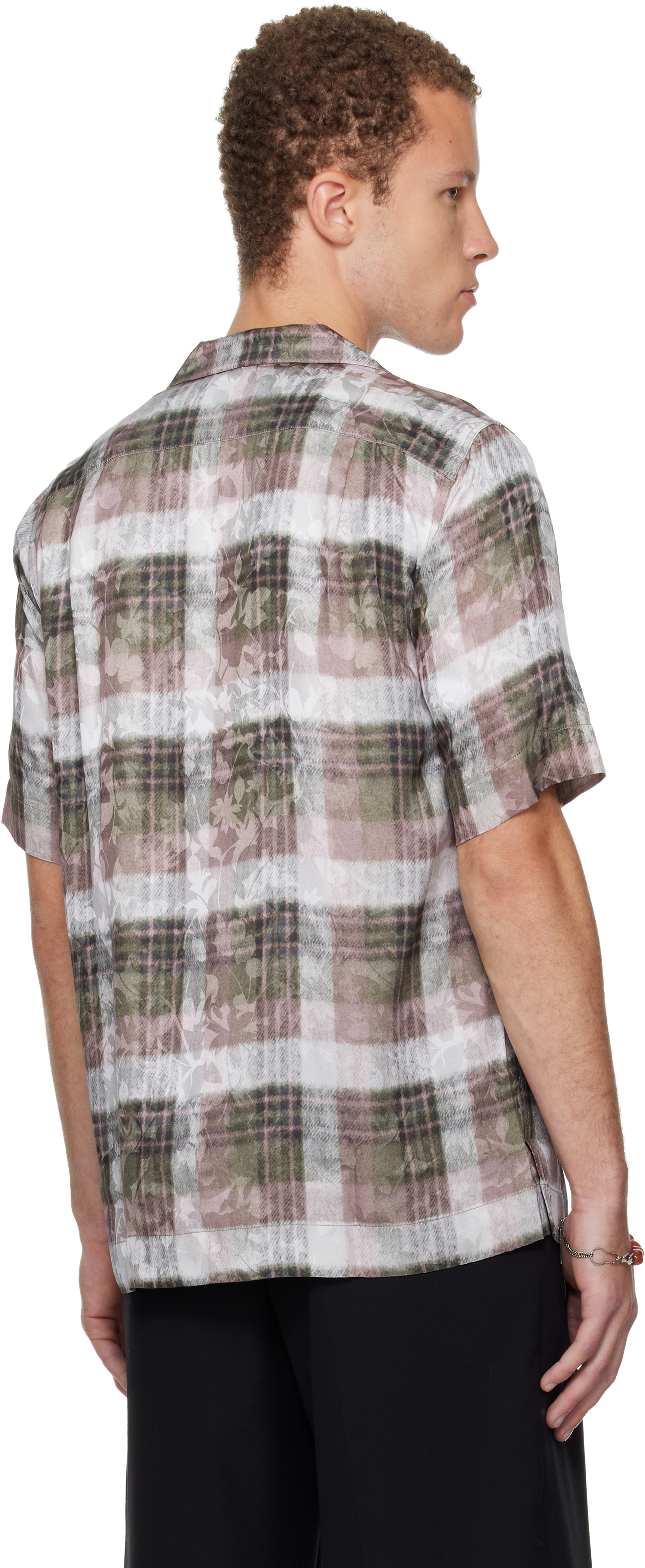 Dries Van Noten Off-white & Pink Boxy Viscose Shirt In Multi