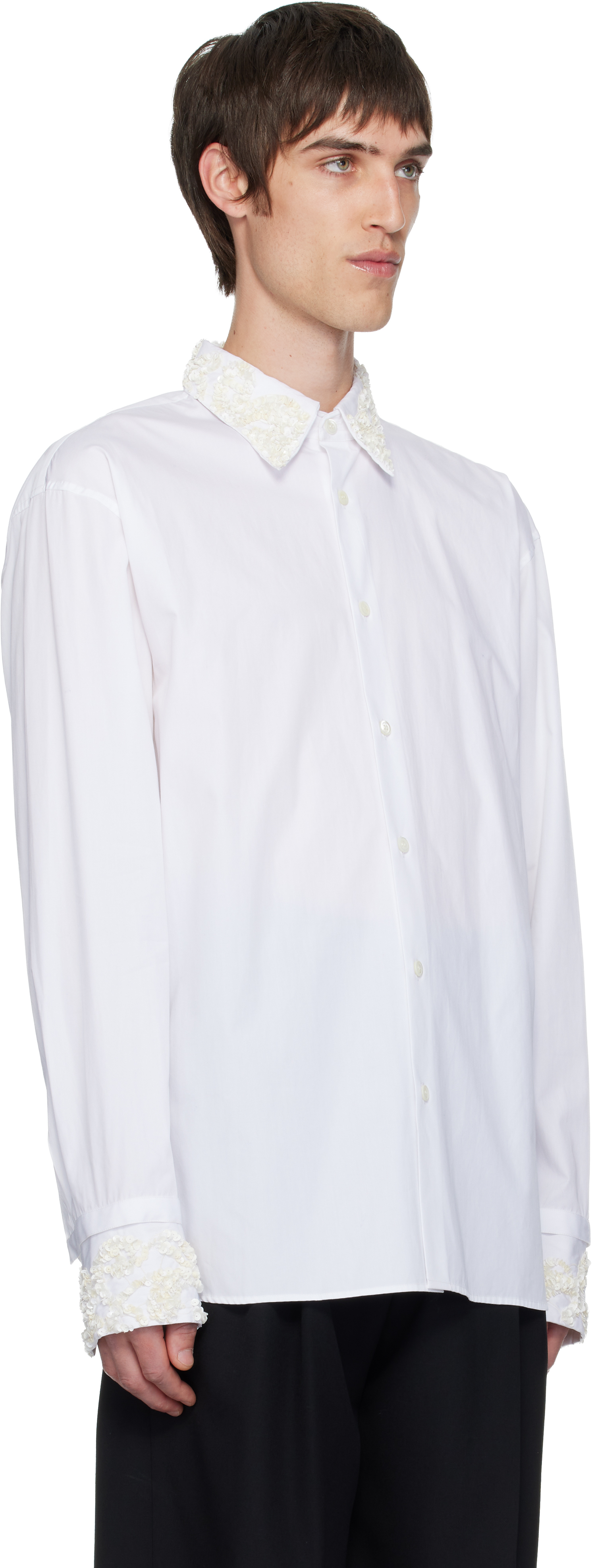 Dries Van Noten White Sequins Shirt In White