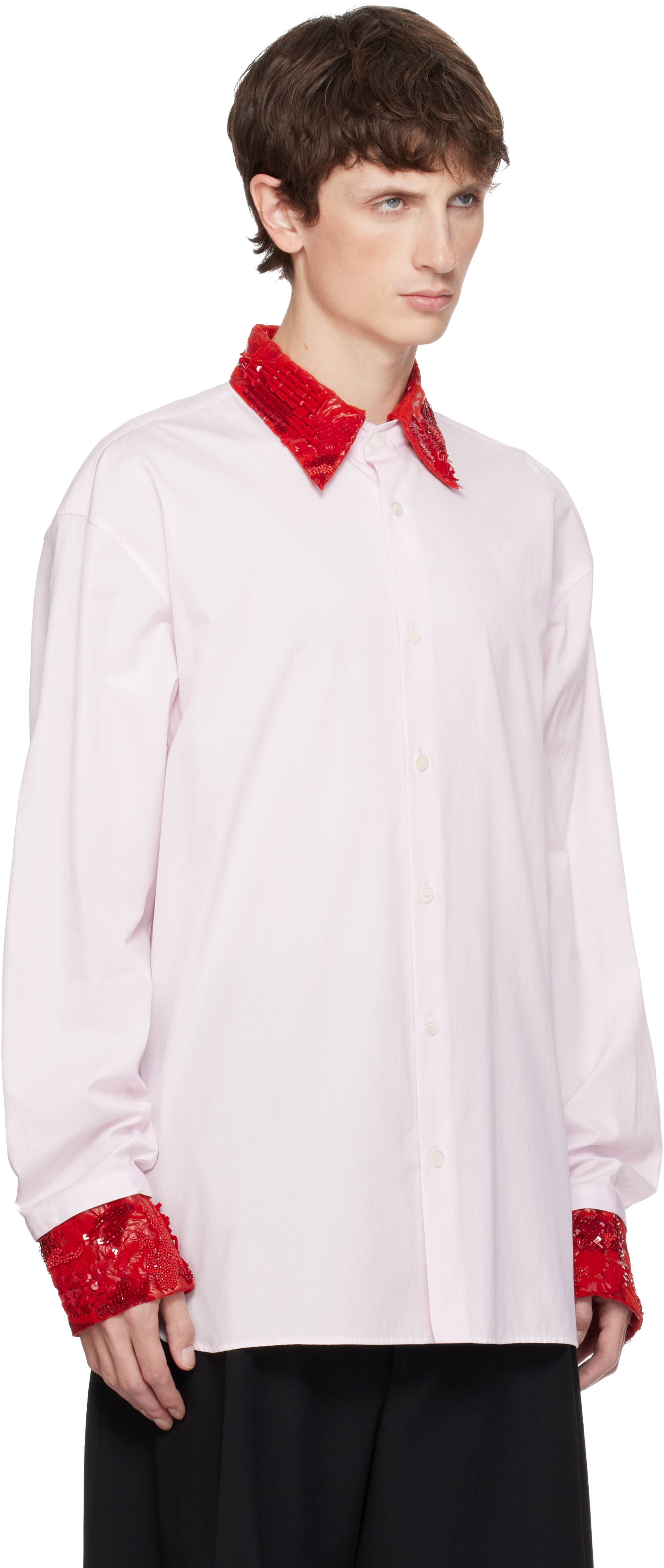 Dries Van Noten Pink Sequins Shirt In Pink