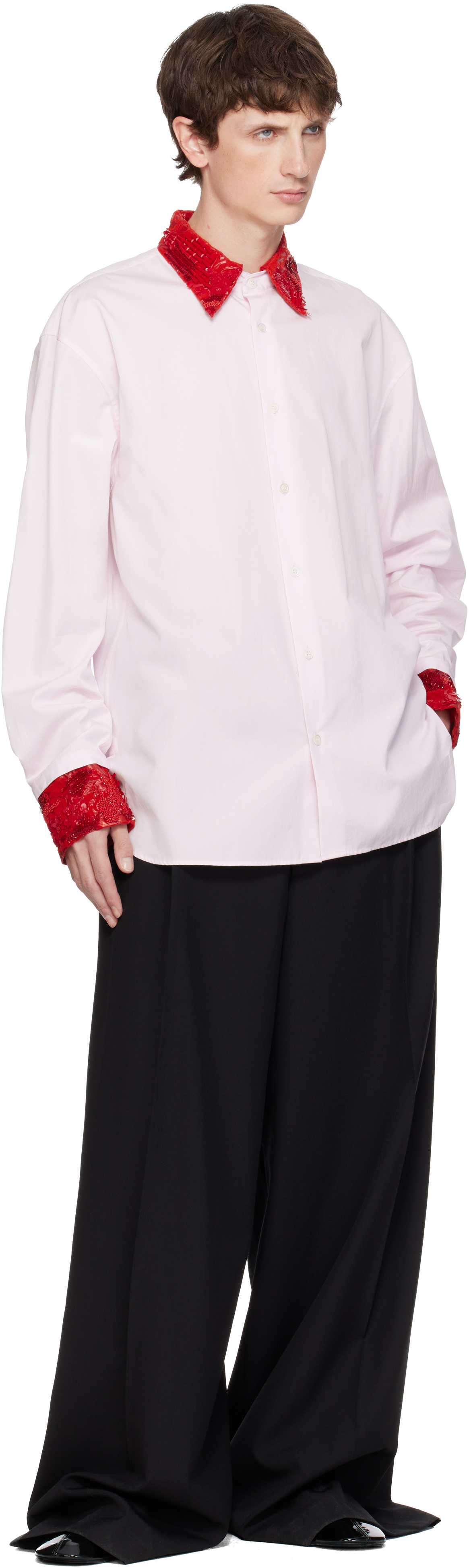 Dries Van Noten Pink Sequins Shirt In Pink