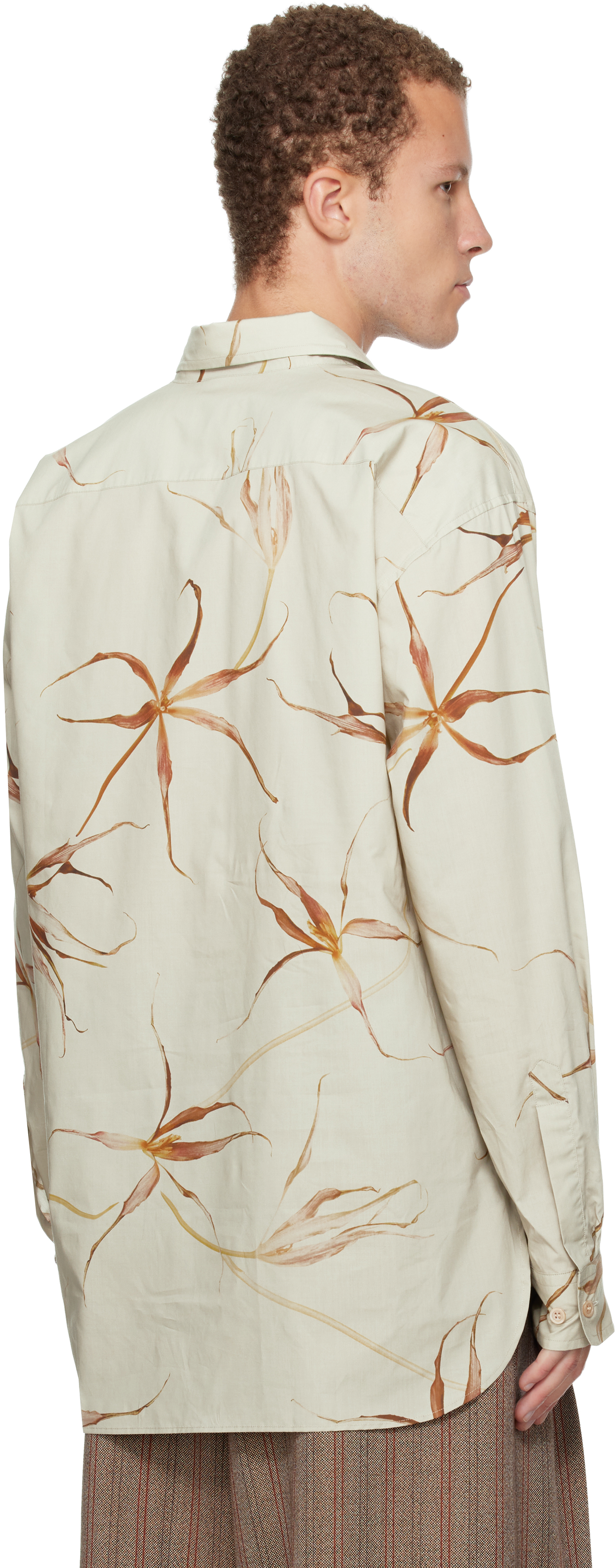 Dries Van Noten Floral Long Sleeve Tulip Print Top In Green