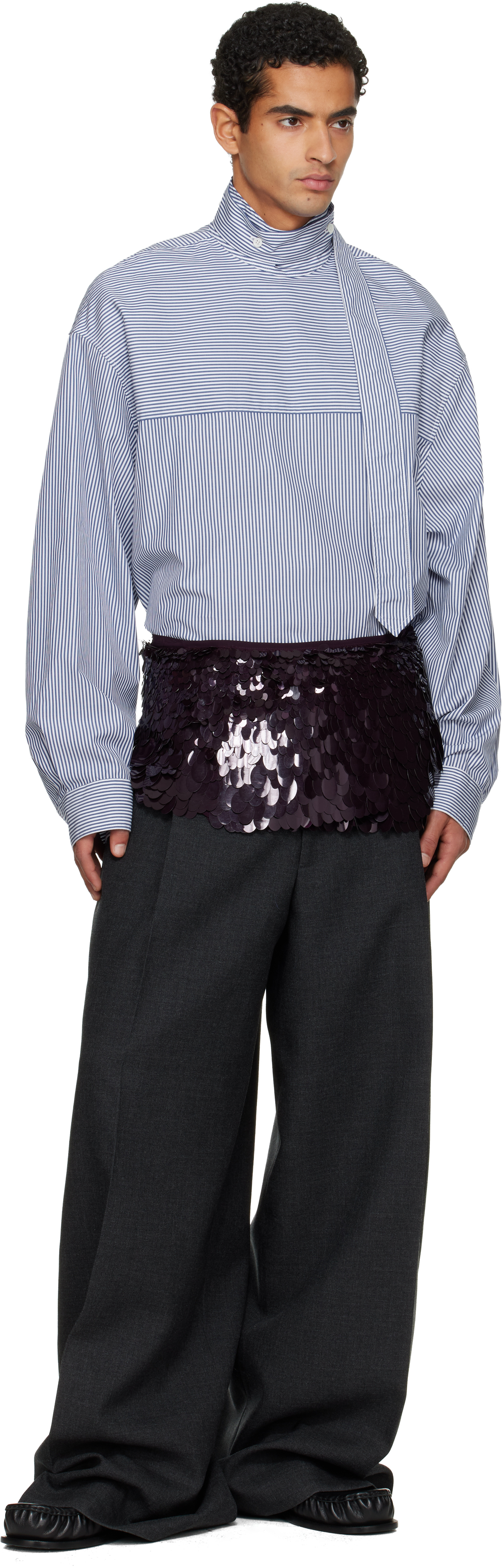 Dries Van Noten Burgundy Sequined Belt In Burgundy