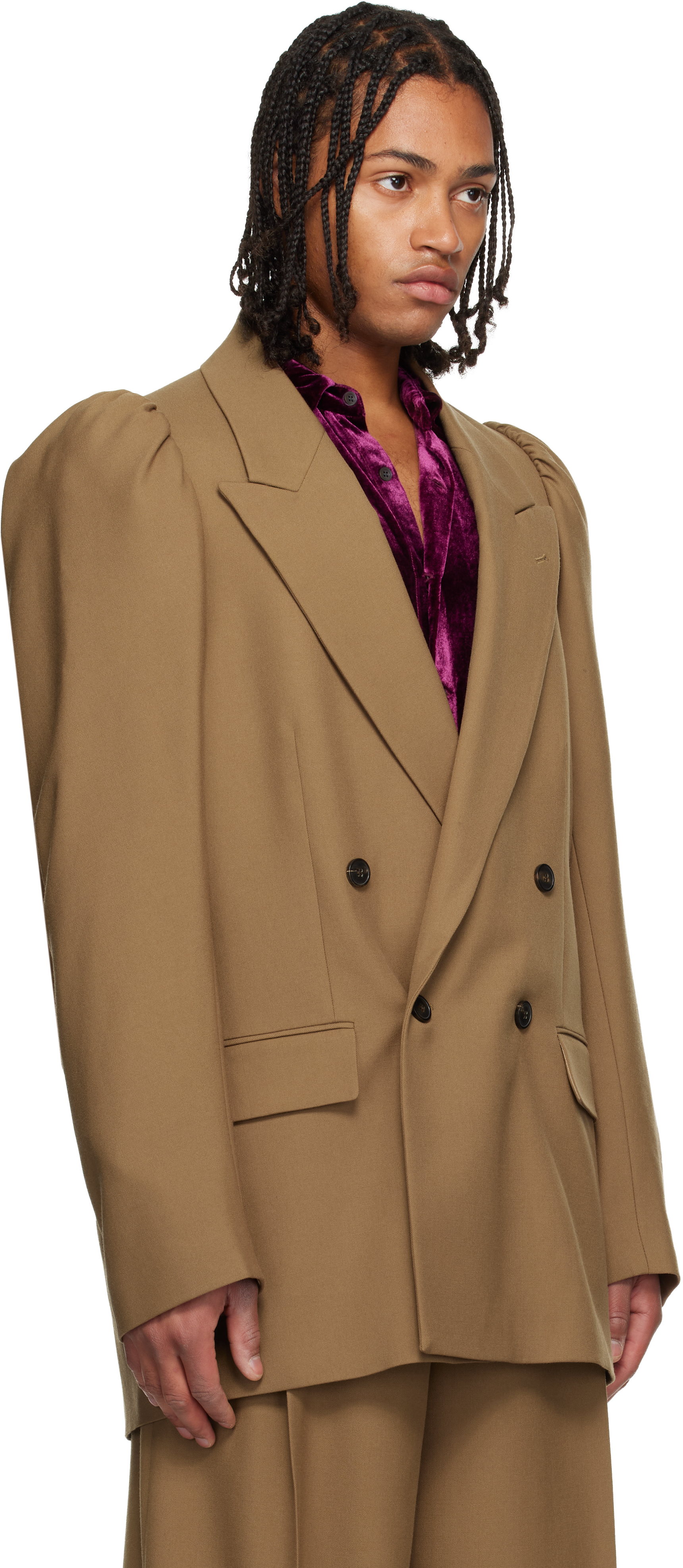 Dries Van Noten Brown Wool Twill Blazer In Brown