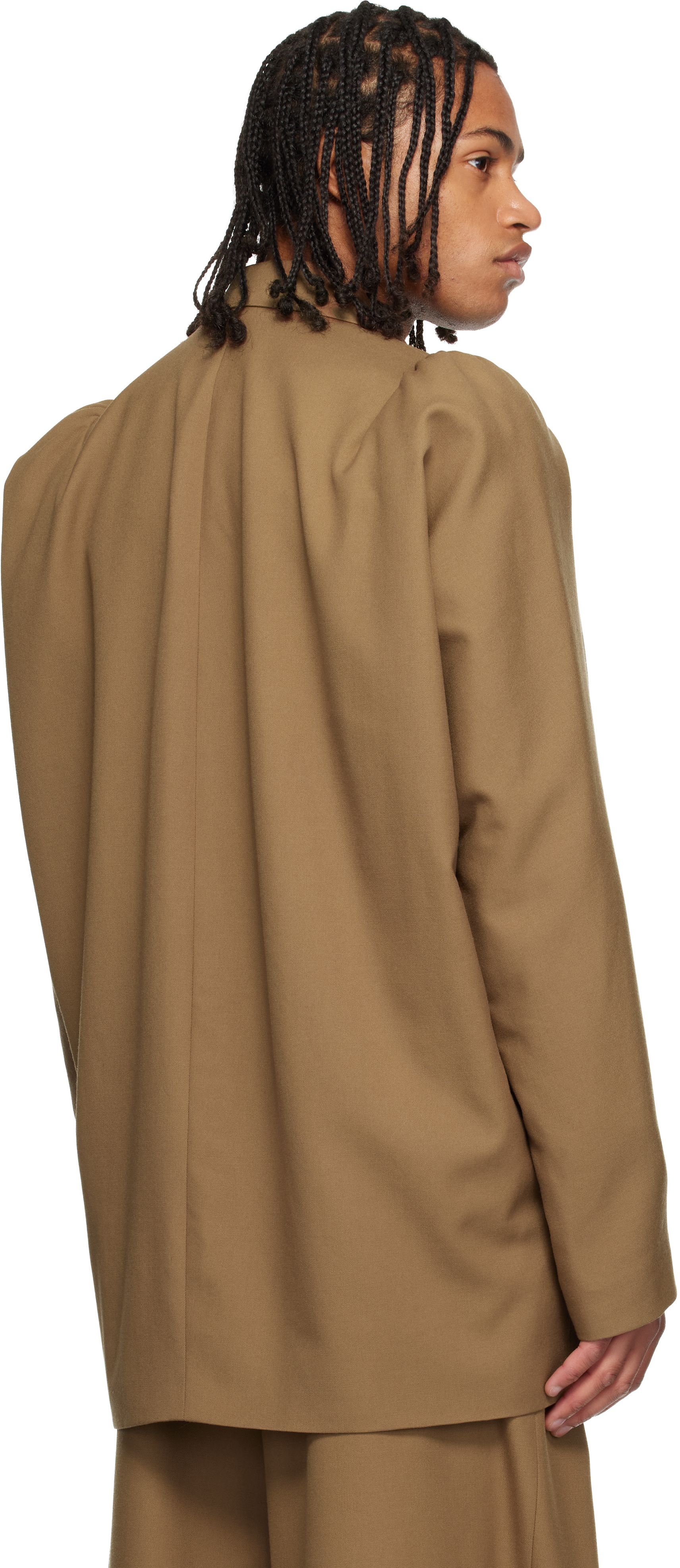 Dries Van Noten Brown Wool Twill Blazer In Brown