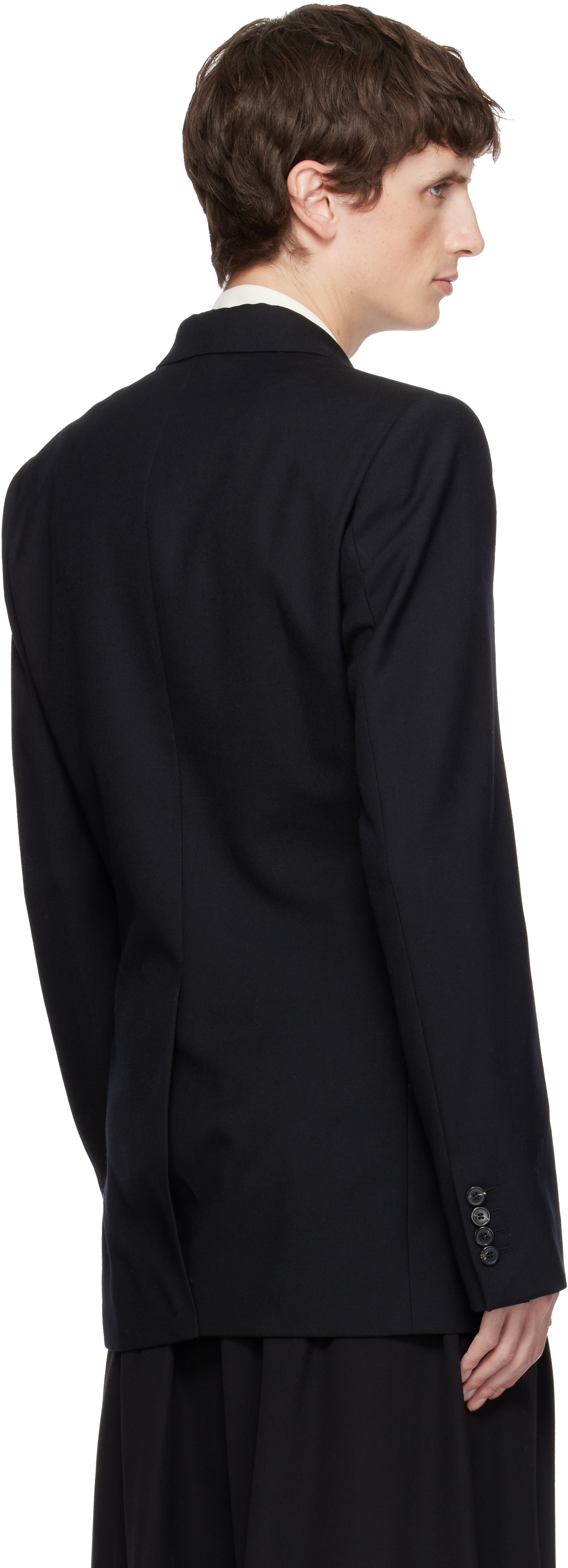 Dries Van Noten Black Regular Fit Wool Blazer In Black