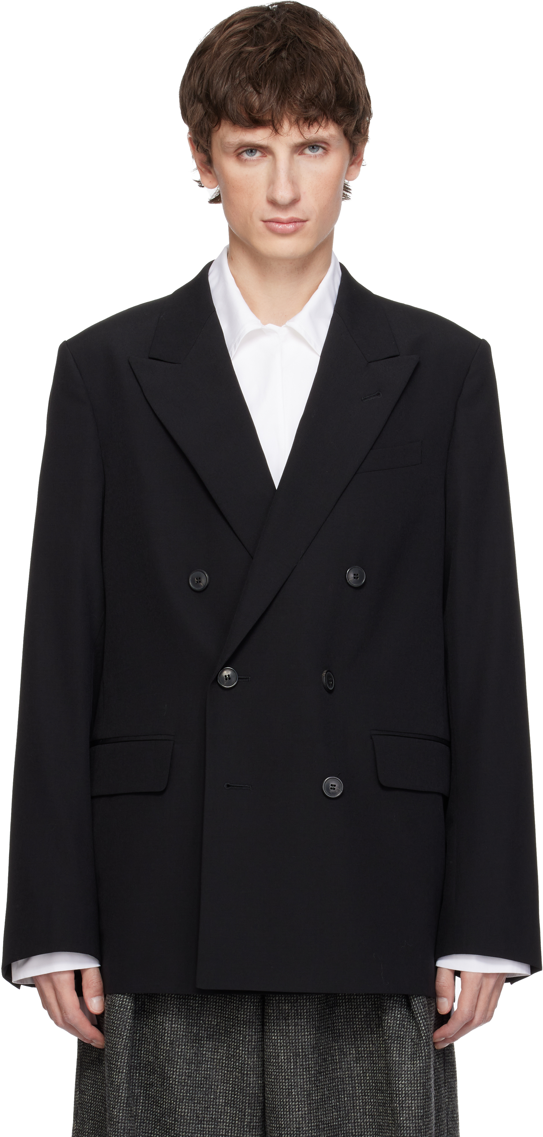 Dries Van Noten Black Wool Blazer In Black