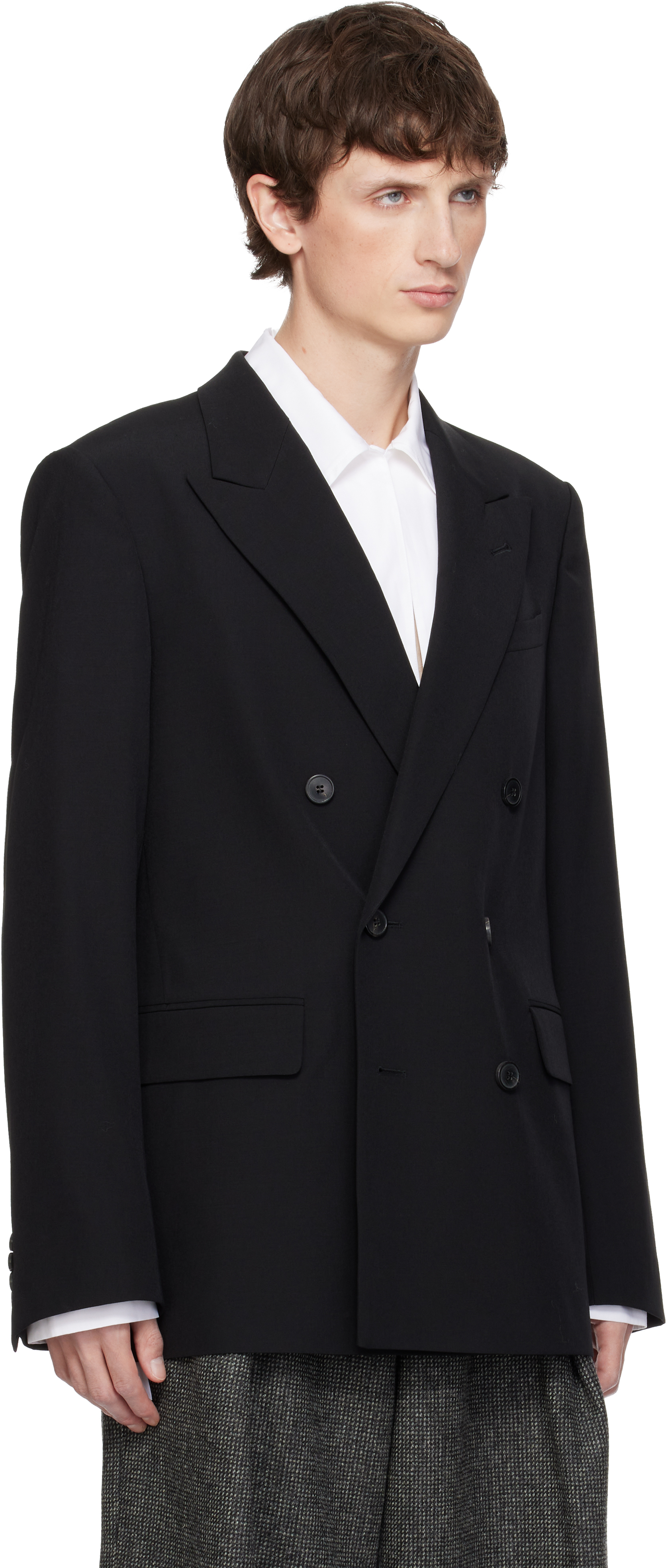Dries Van Noten Black Wool Blazer In Black