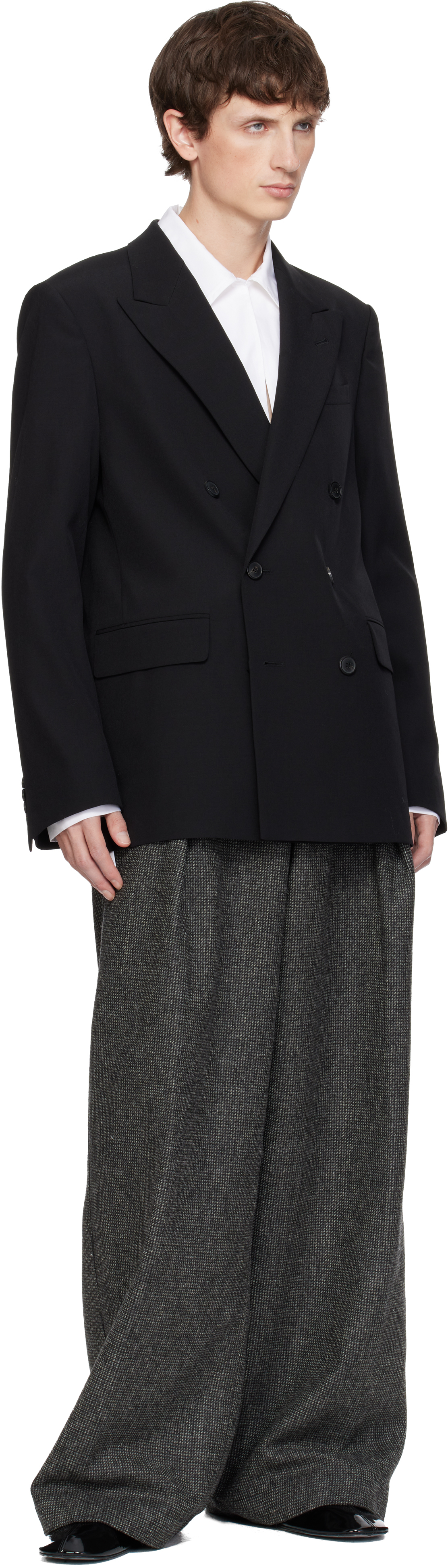 Dries Van Noten Black Wool Blazer In Black