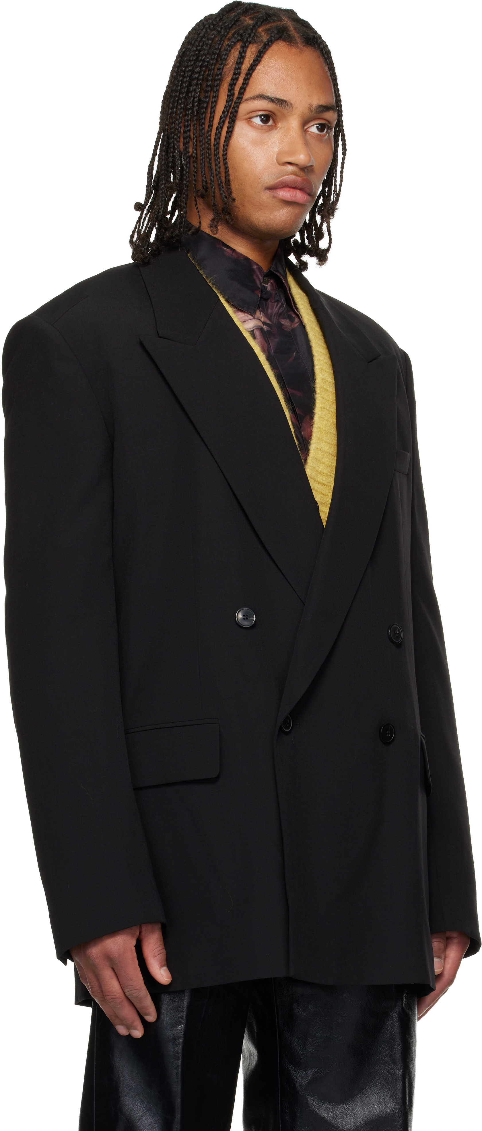 Dries Van Noten Black Wool Blazer In Black