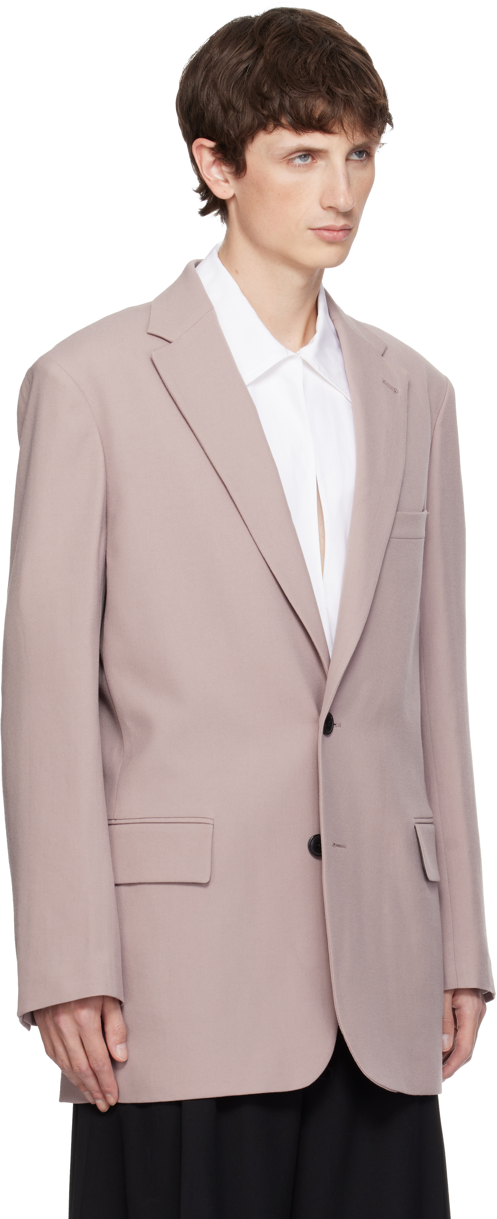 Dries Van Noten Pink Wool Blazer In Pink
