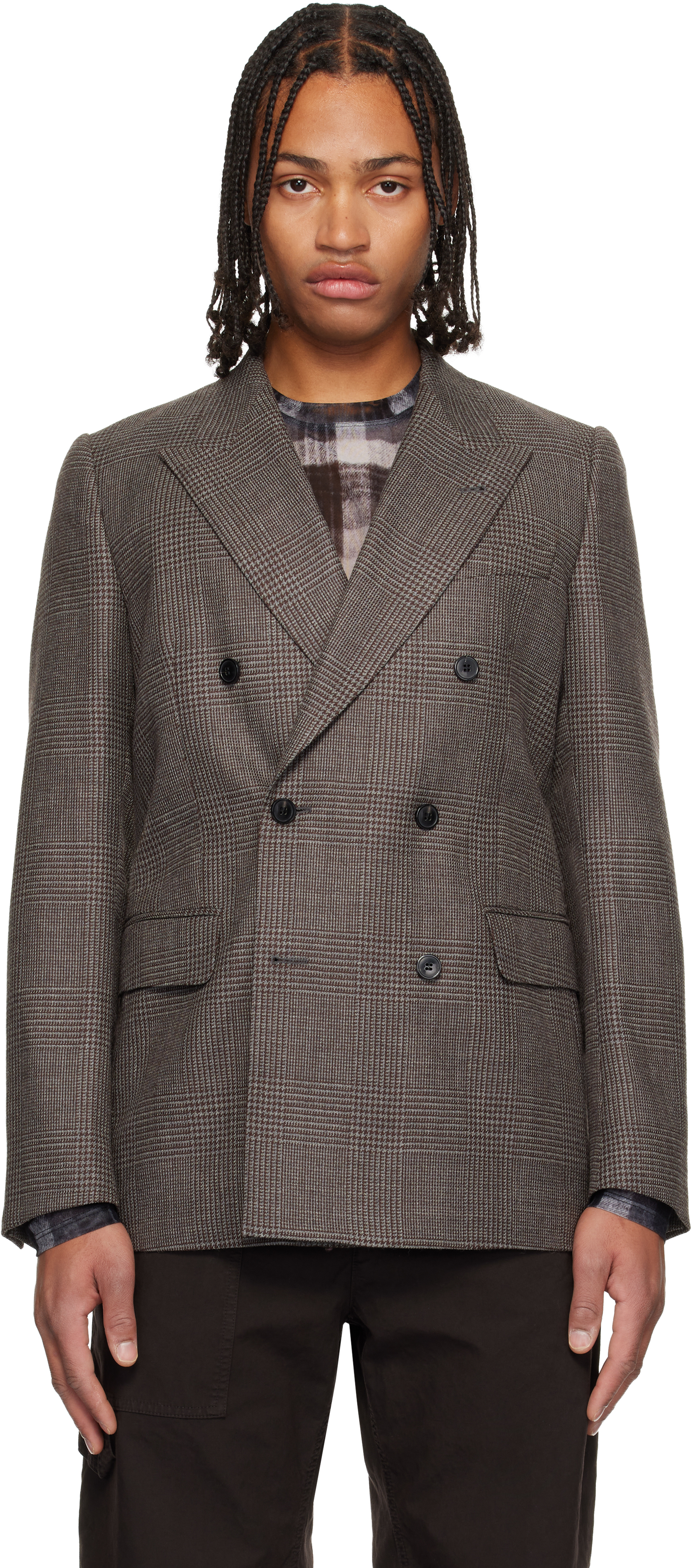 Dries Van Noten Brown Wool Blazer In Brown