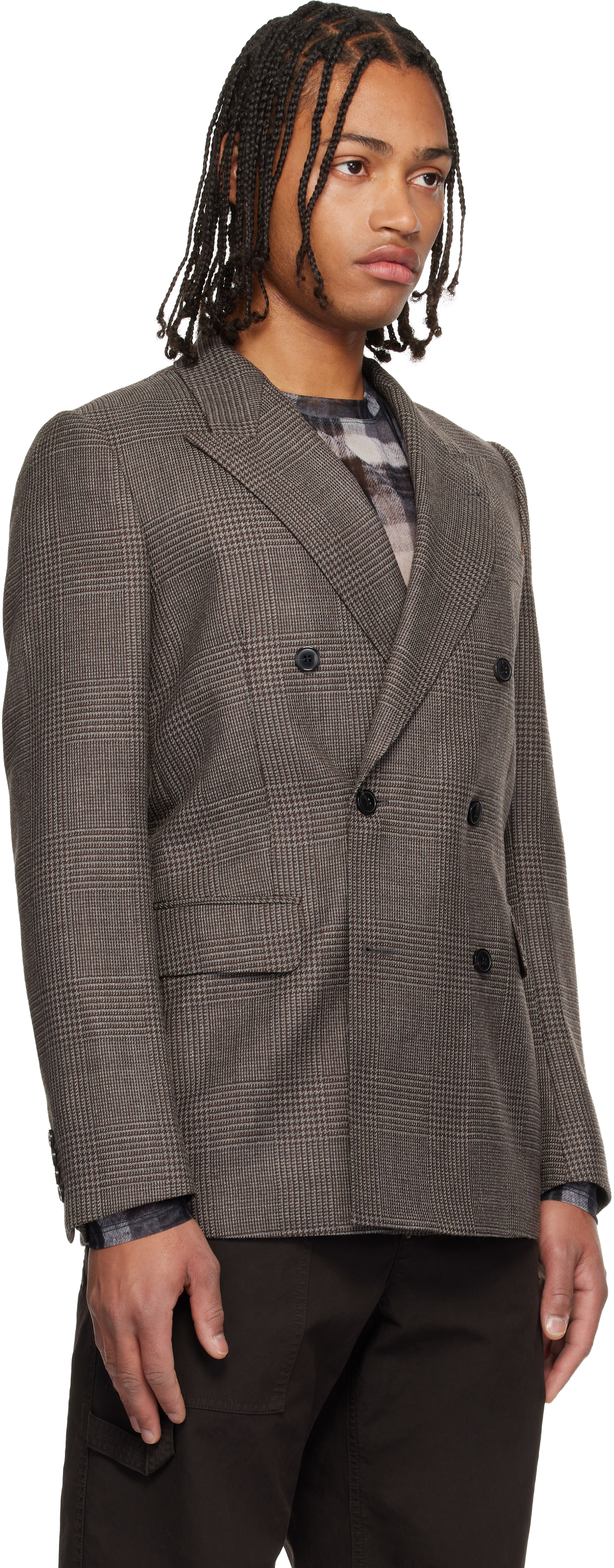 Dries Van Noten Brown Wool Blazer In Brown