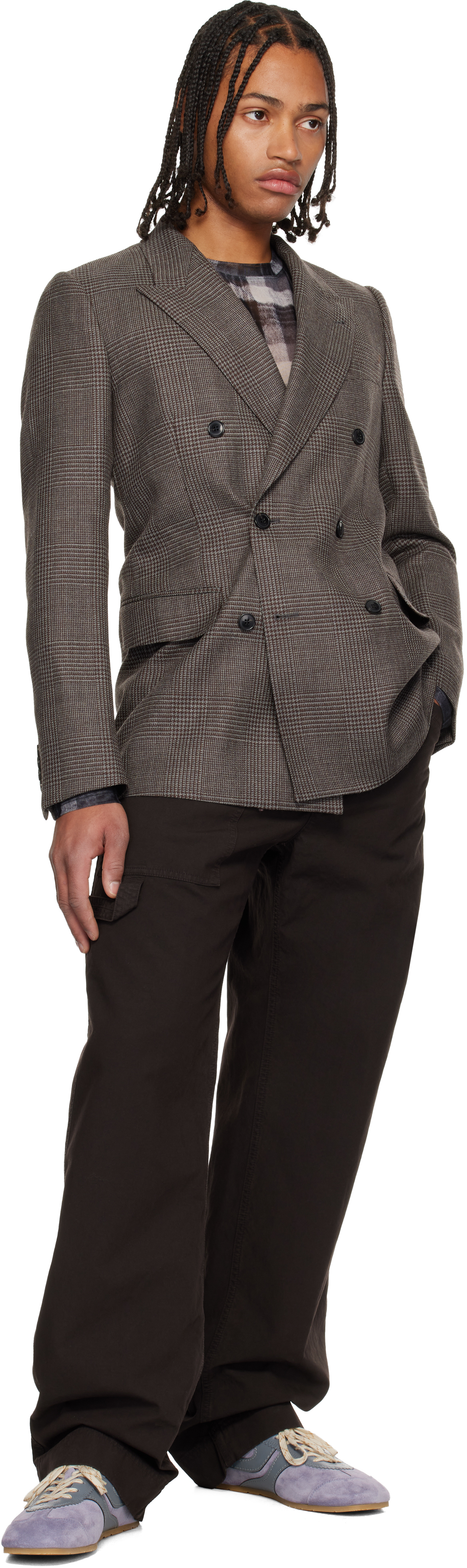 Dries Van Noten Brown Wool Blazer In Brown