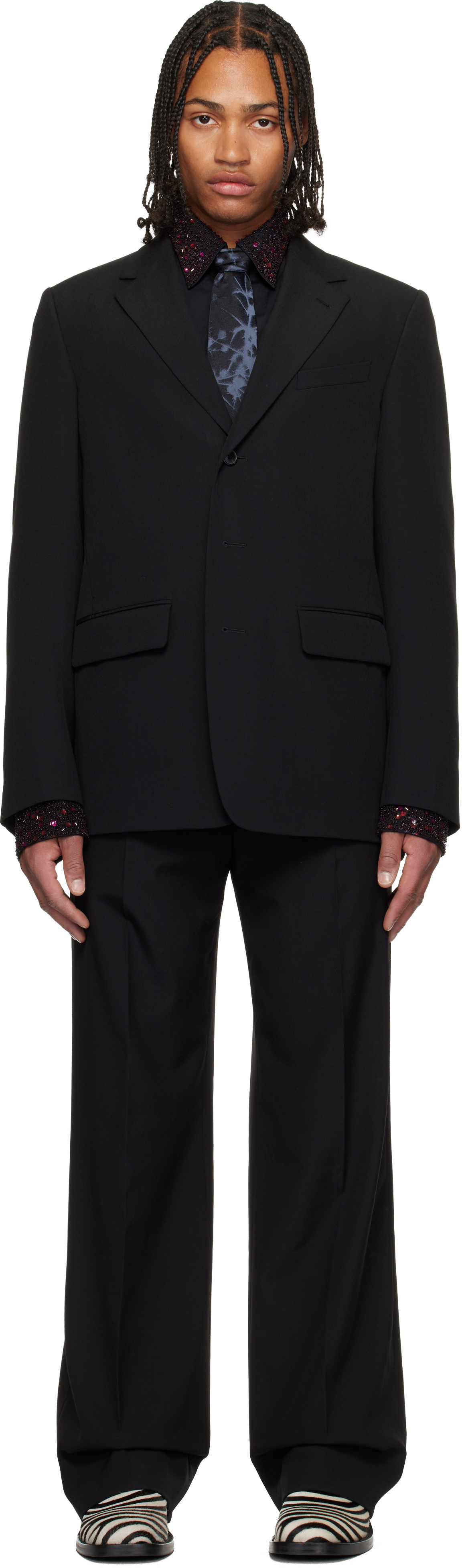 Dries Van Noten Black Wool Suit In Black