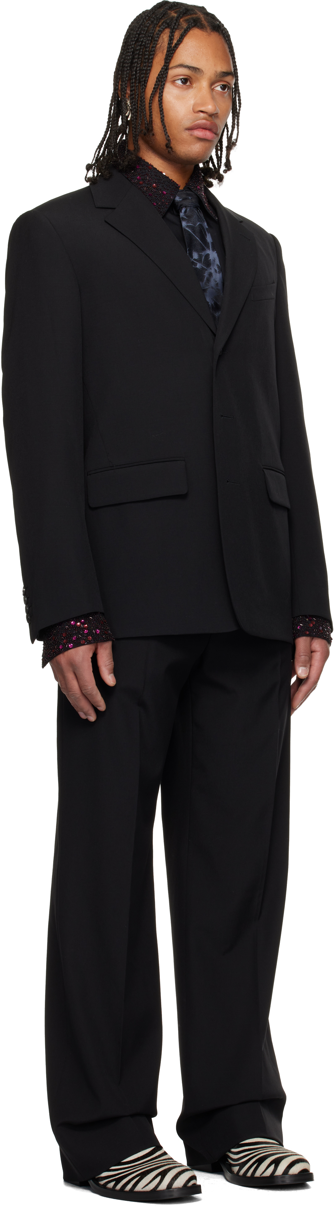 Dries Van Noten Black Wool Suit In Black