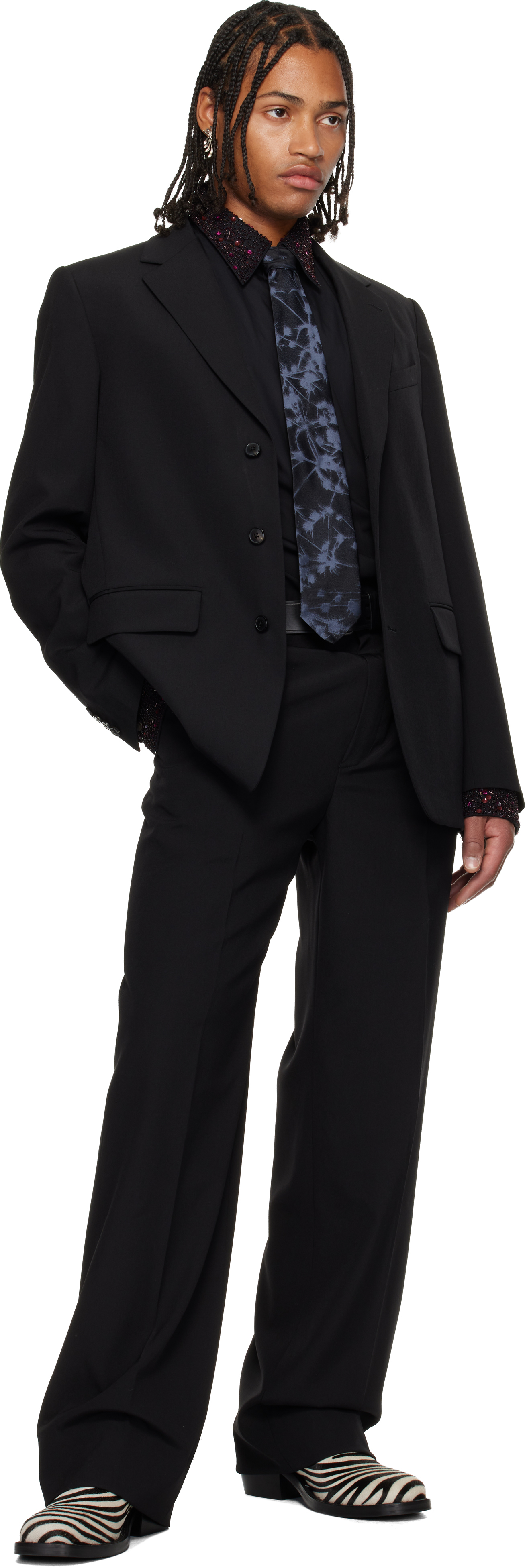 Dries Van Noten Black Wool Suit In Black