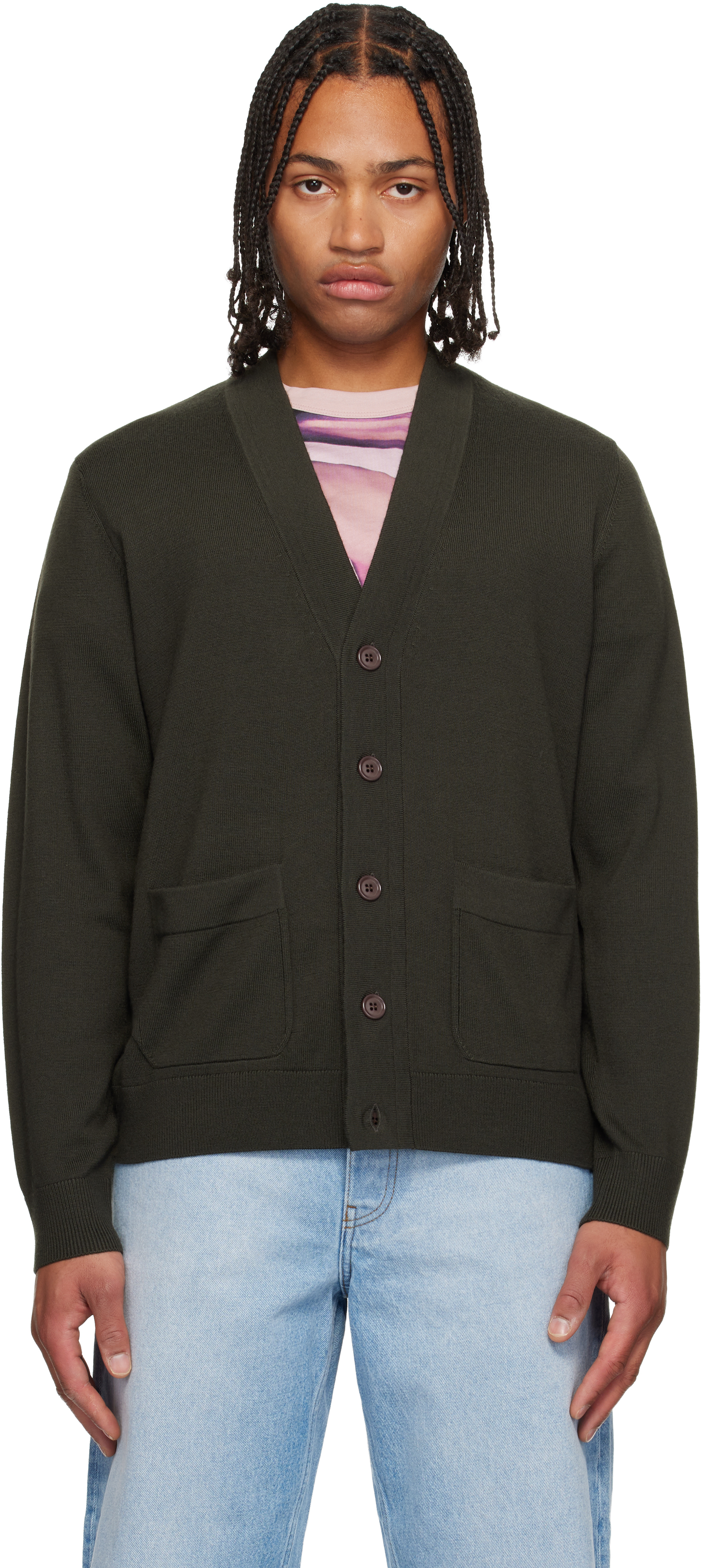 DRIES VAN NOTEN ウールカーディガン　ブラック DRIES VAN NOTEN(ドリスヴァンノッテン) カーディガン ブラック サイズ