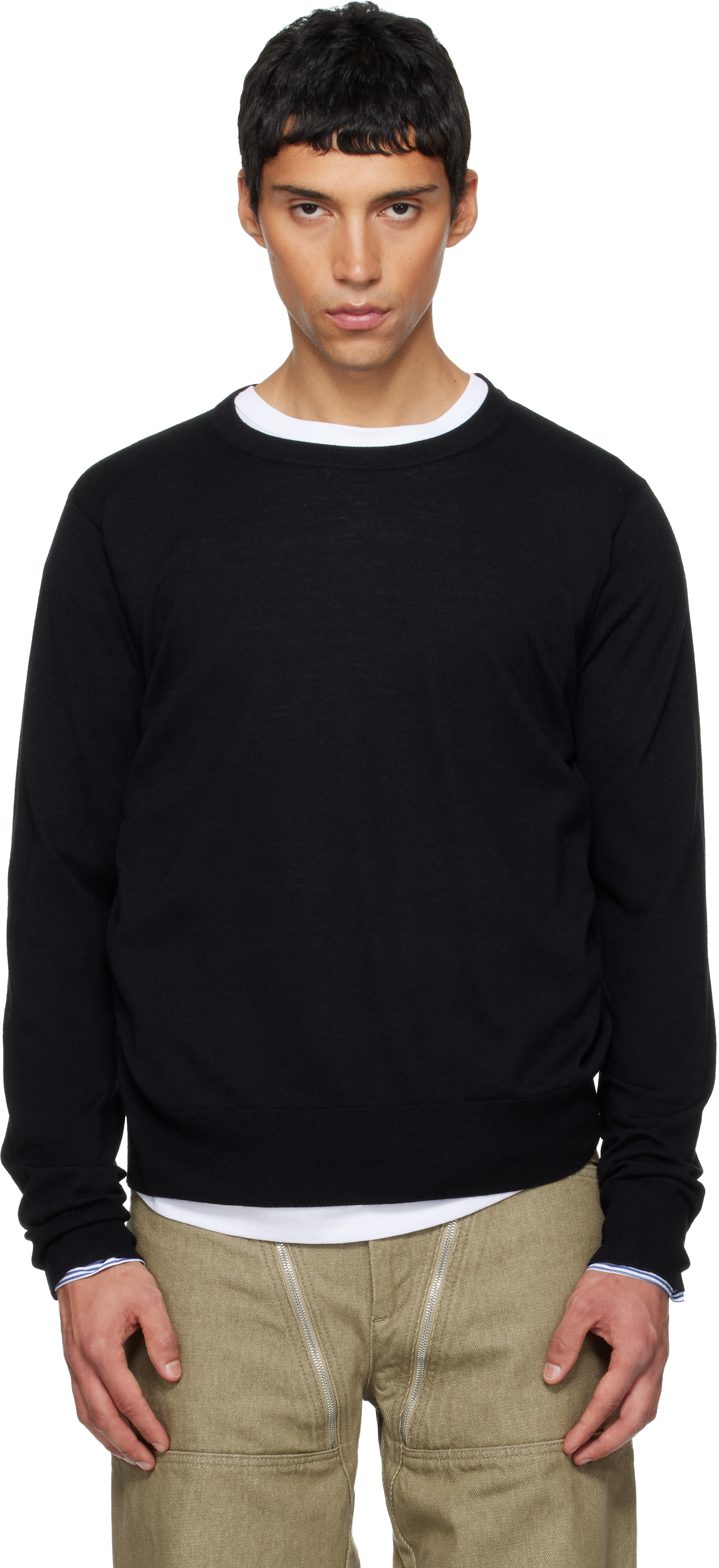 Dries Van Noten Black Merino Wool Sweater