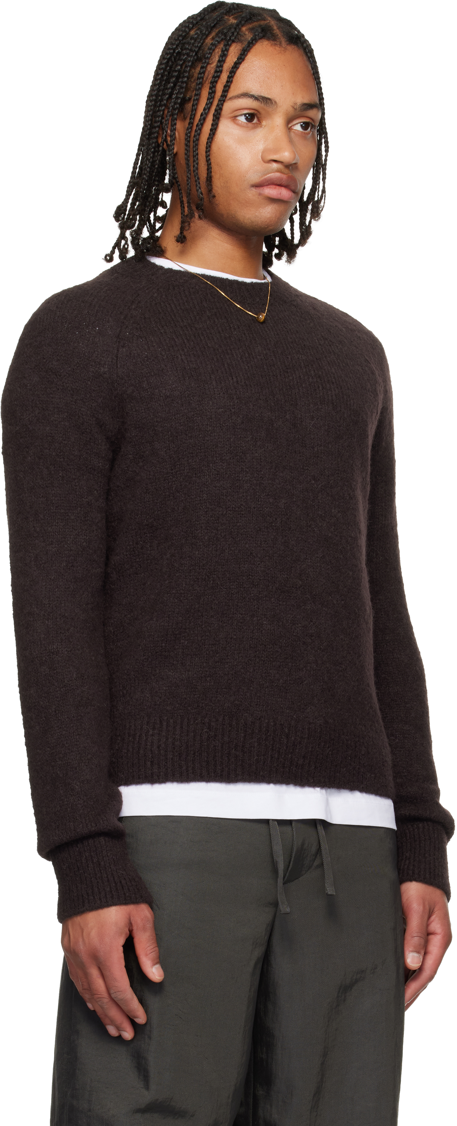 Dries Van Noten Brown Fitted Sweater In Brown