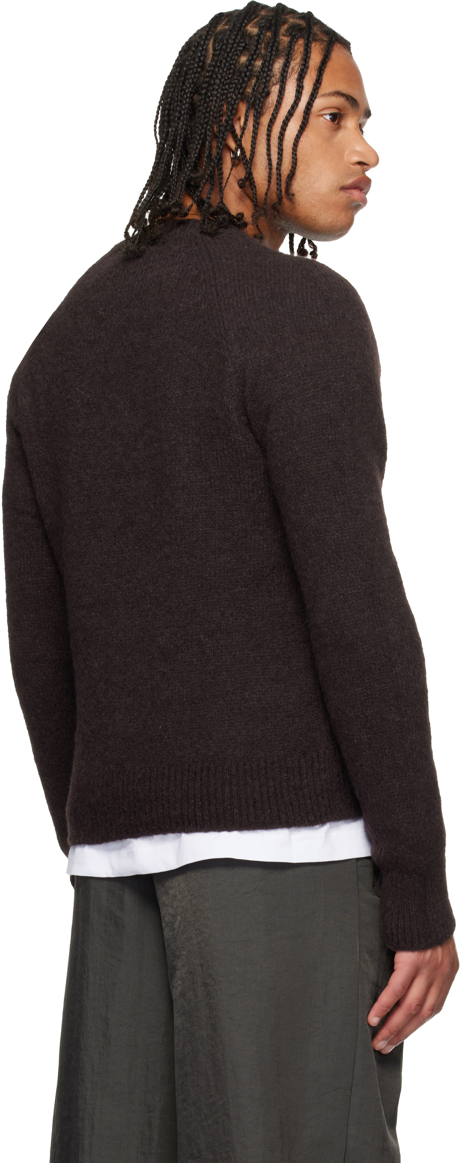 Dries Van Noten Brown Fitted Sweater In Brown