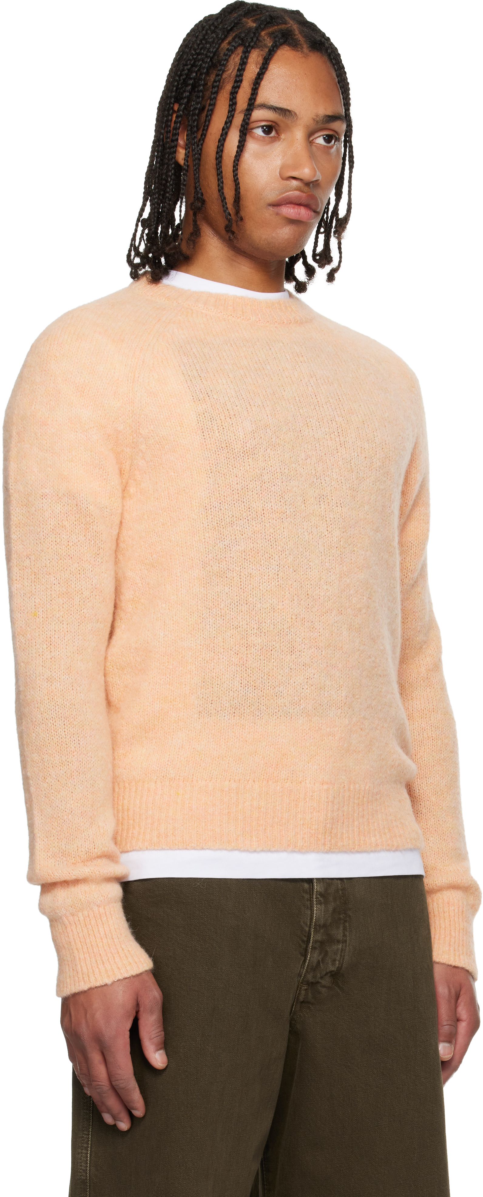 Dries Van Noten Orange Fitted Sweater In Pink
