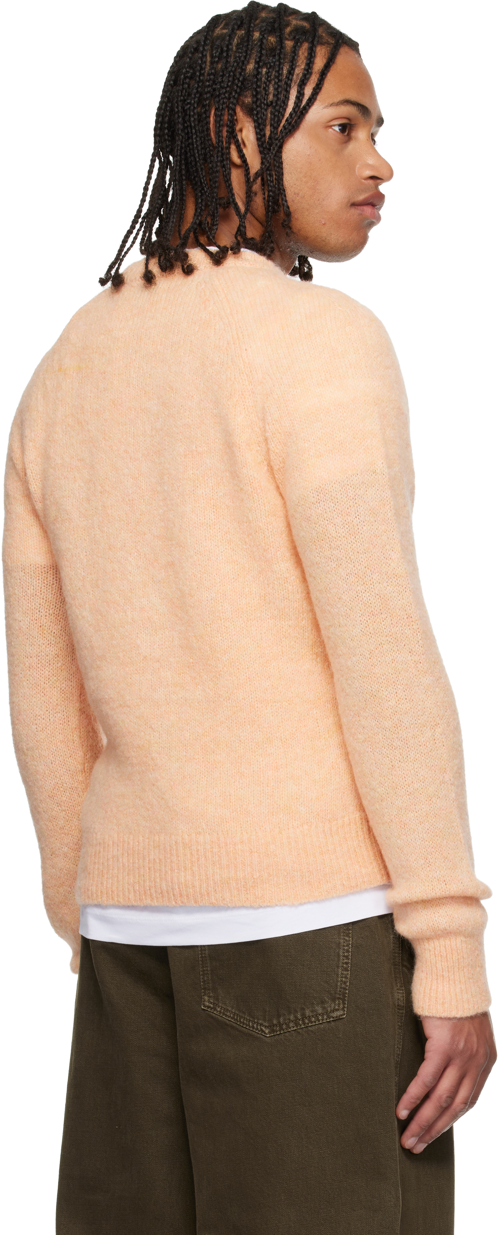Dries Van Noten Orange Fitted Sweater In Pink