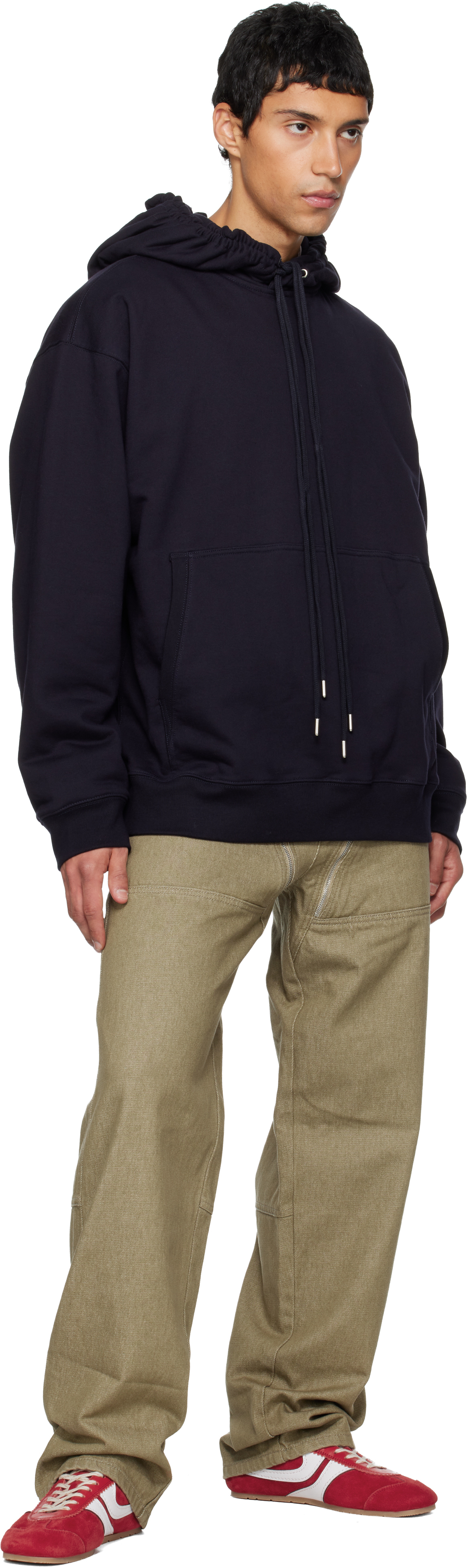 Dries Van Noten Navy Loose Fit Hoodie In Blue