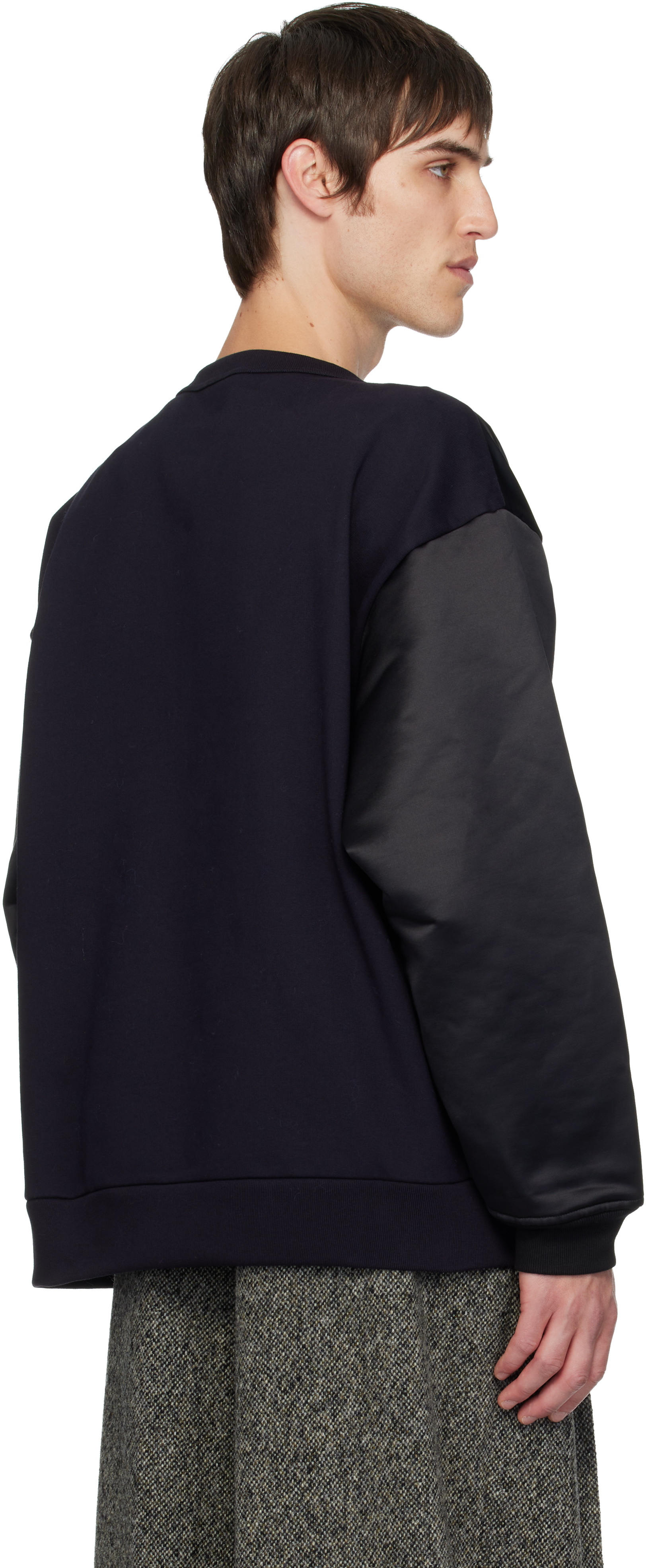 Dries Van Noten Black Printed Sweatshirt In Multi