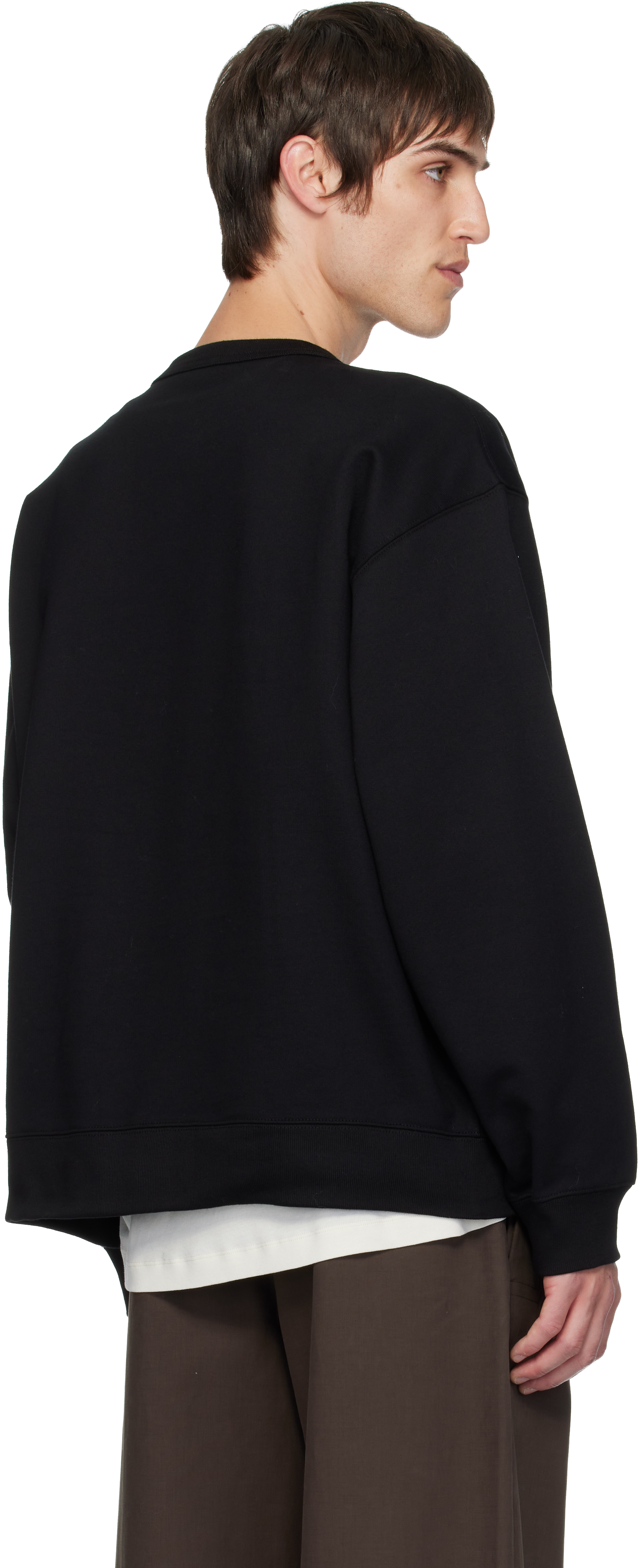 Dries Van Noten Black Graphic Sweatshirt In Black