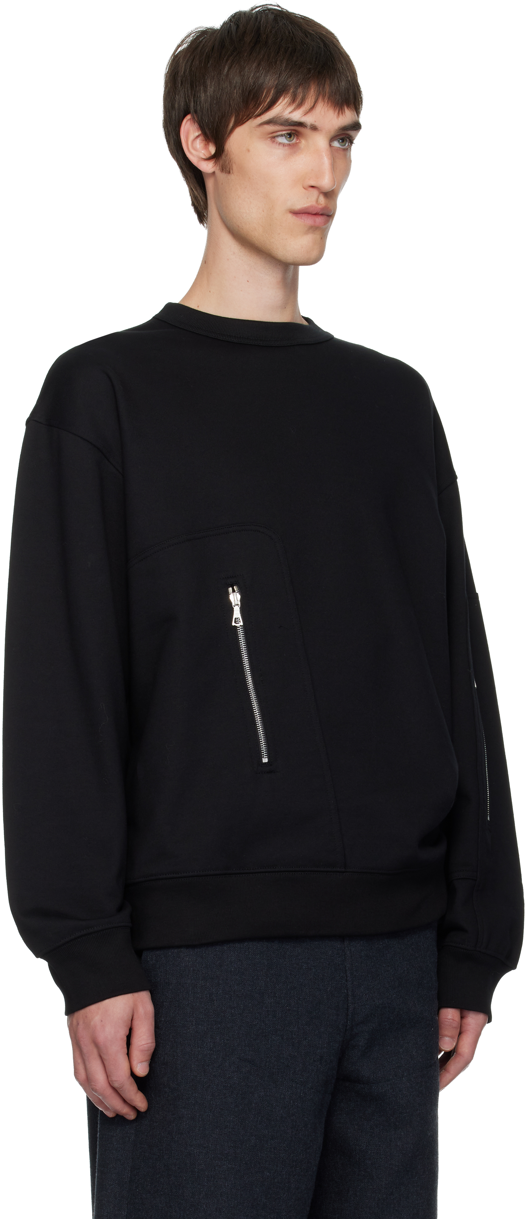 Dries Van Noten Black Strap Sweatshirt In Black