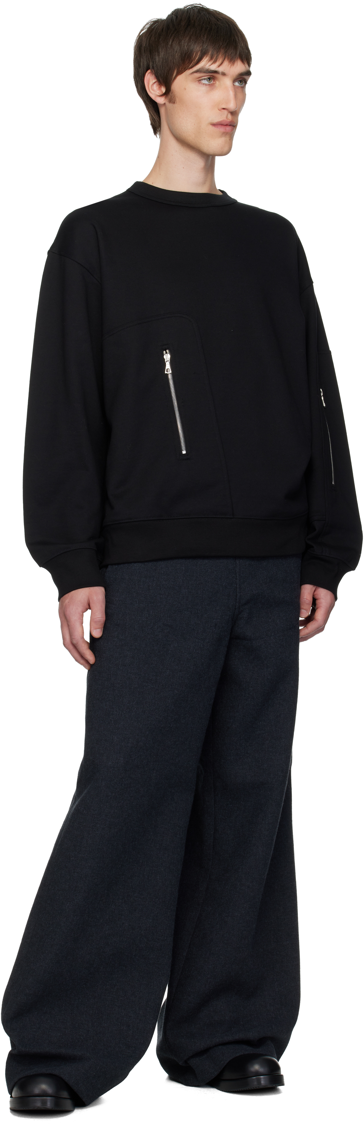 Dries Van Noten Black Strap Sweatshirt In Black