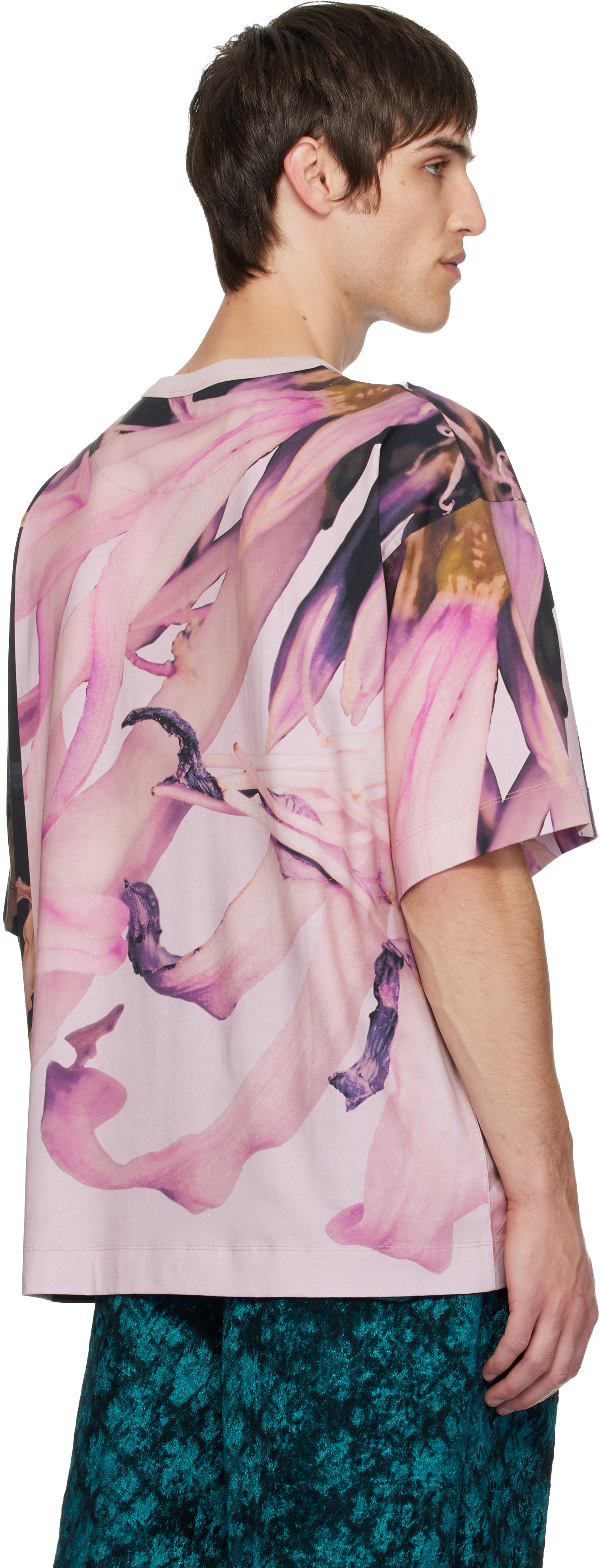 Dries Van Noten Pink Oversized T-shirt In Animal Print