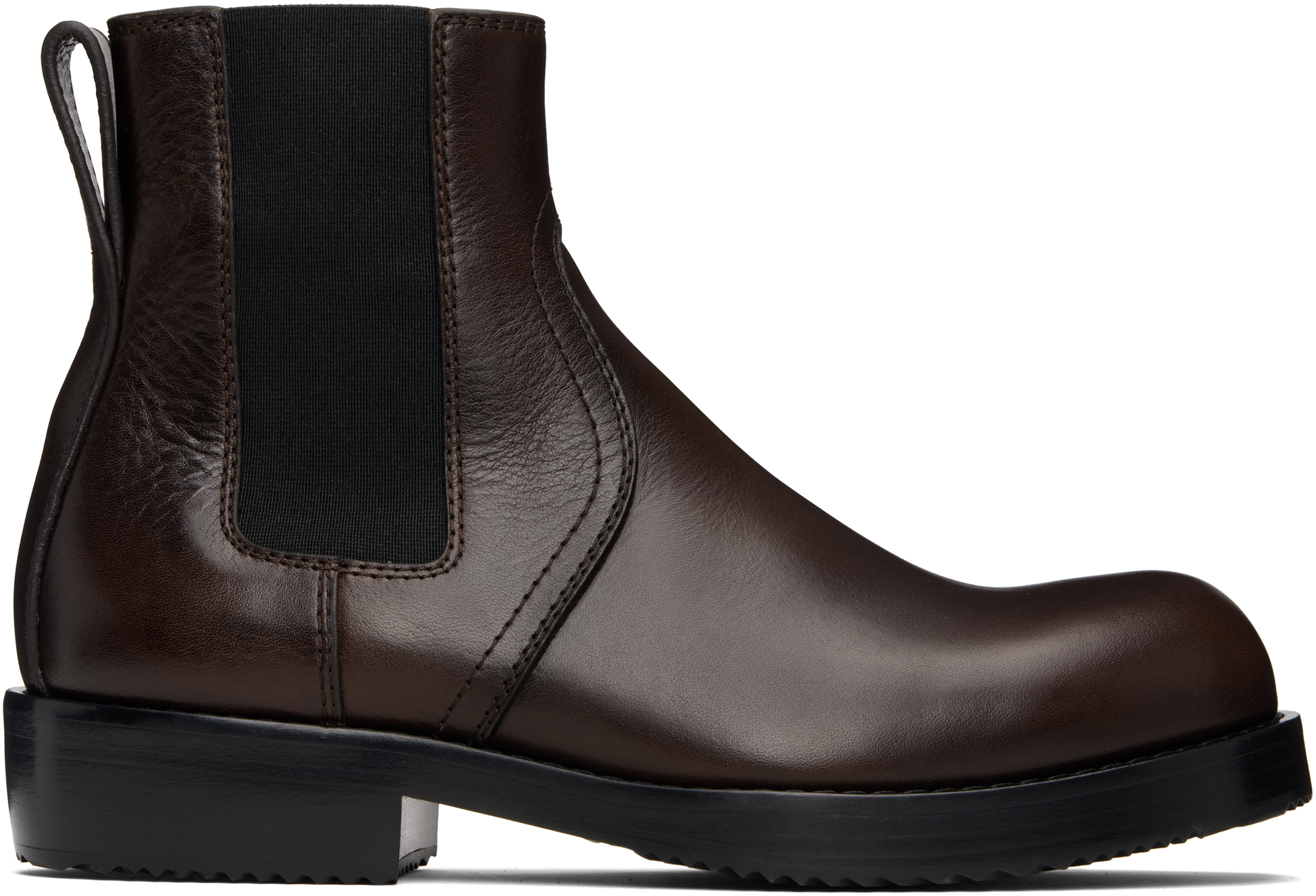 靴 DRIES VAN NOTEN Brown Chelsea Boots Dries Van Noten: Brown Leather Chelsea Boots | SSENSE