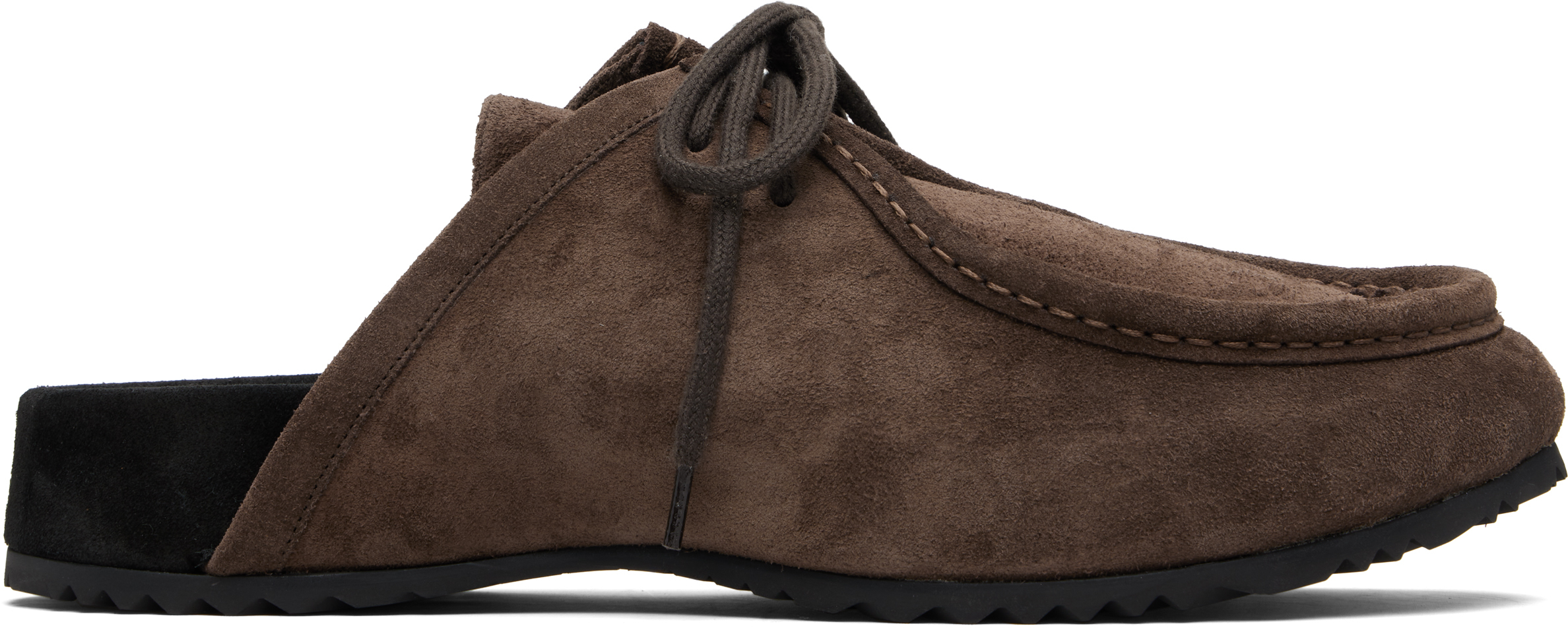 Dries Van Noten Brown Suede Clogs In Brown