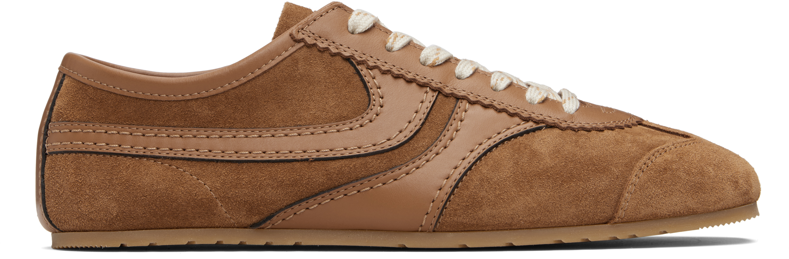 Dries Van Noten Tan Suede Sneakers In Brown