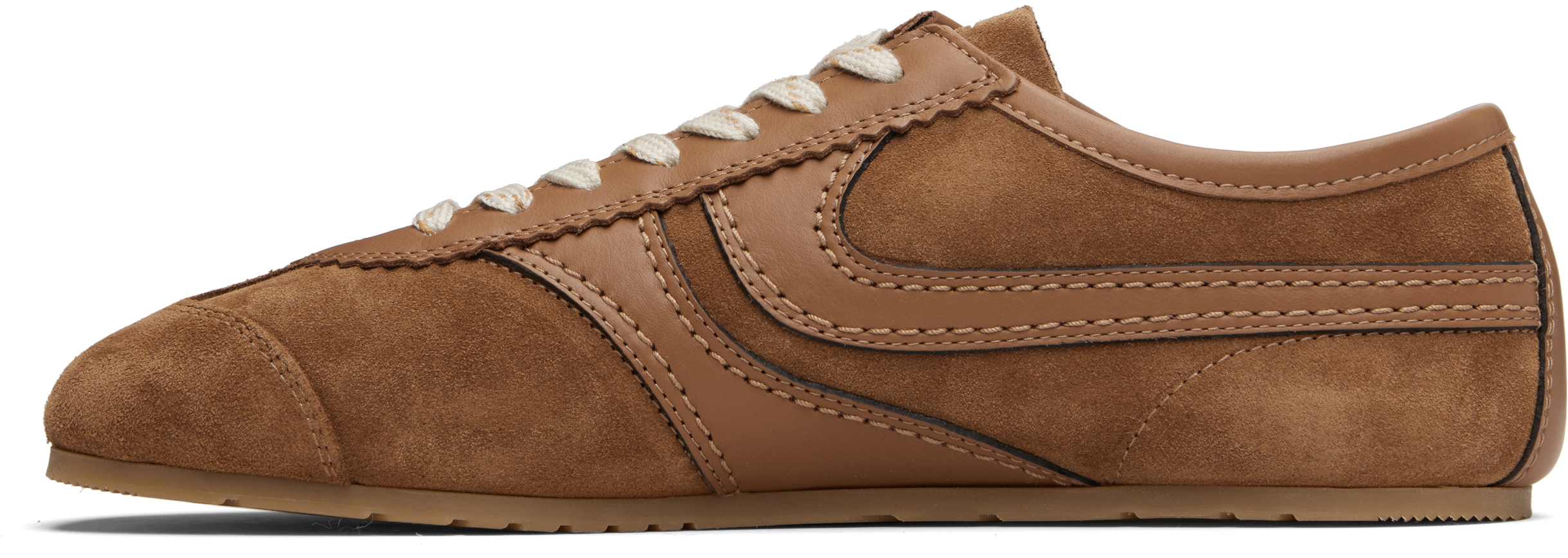 Dries Van Noten Tan Suede Sneakers In Brown