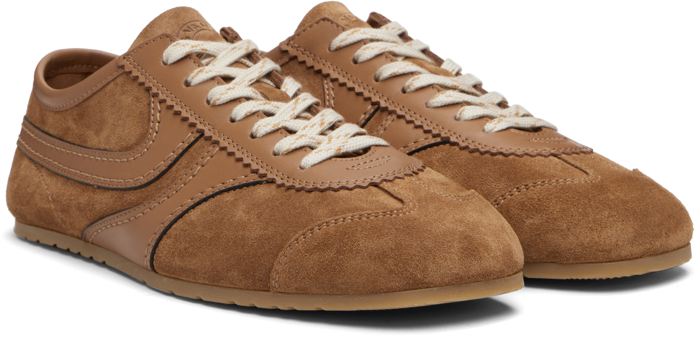 Dries Van Noten Tan Suede Sneakers In Brown