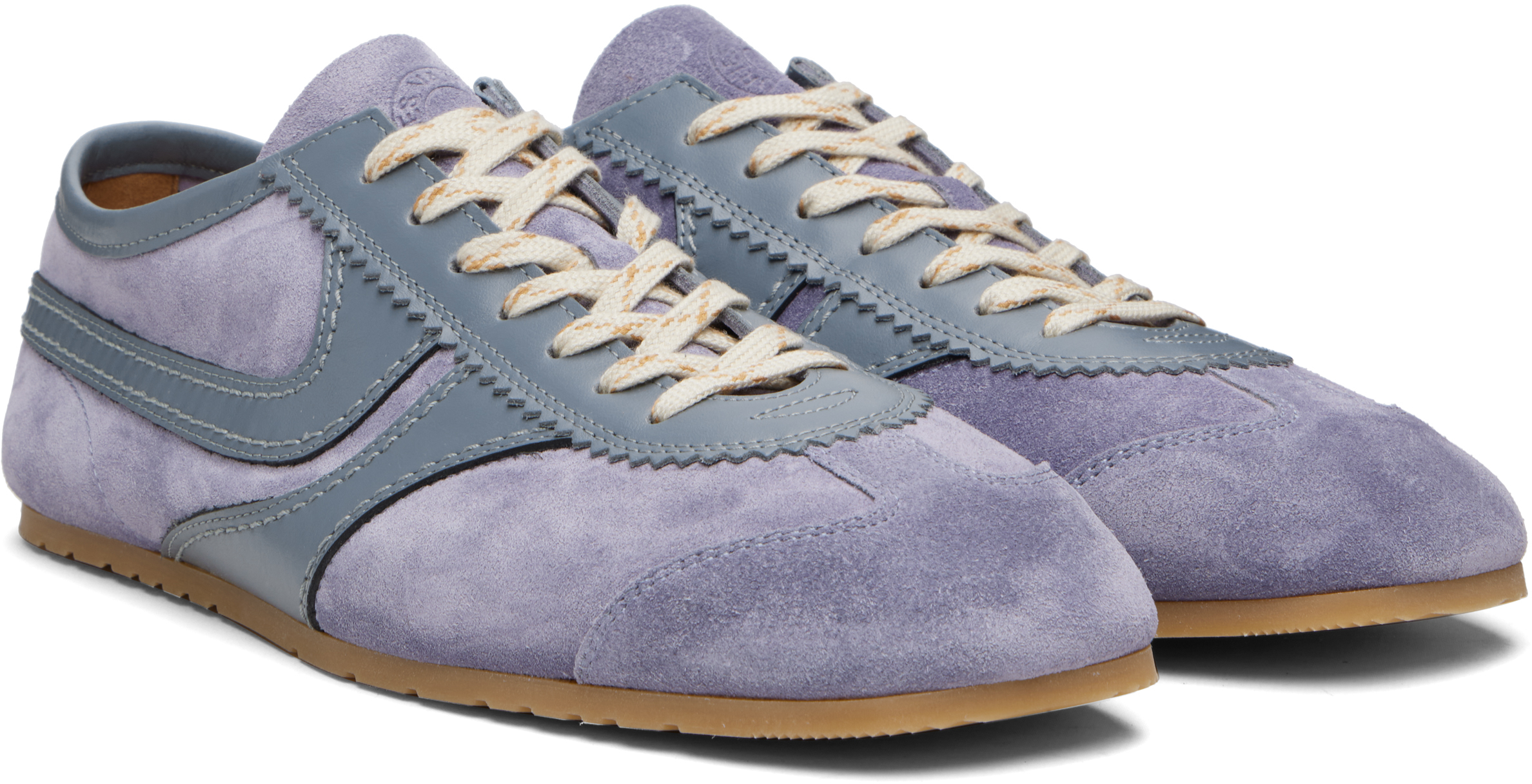 Dries Van Noten Purple Suede Sneakers In Purple