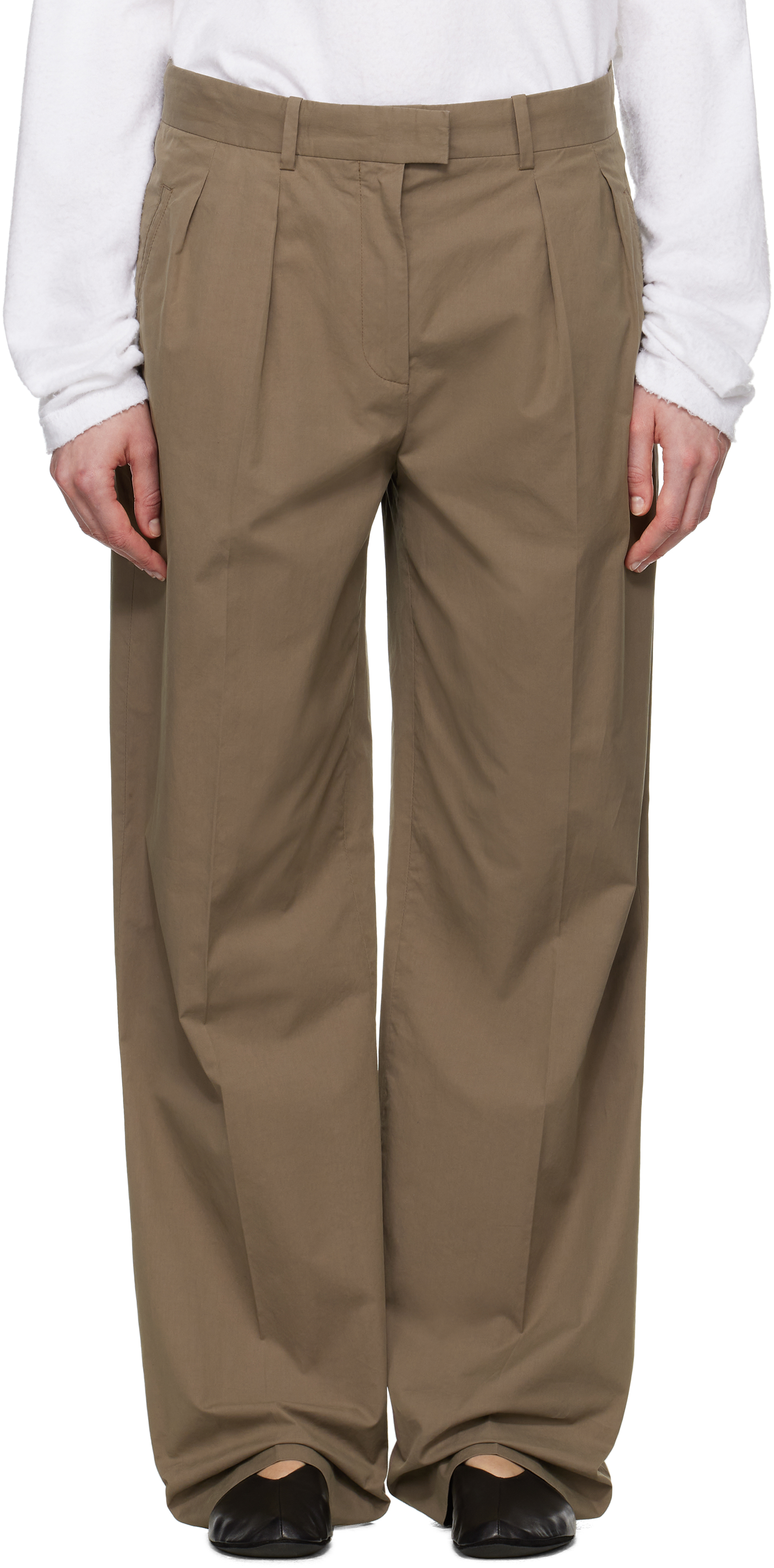 The Row: Taupe Alfidis Trousers | SSENSE