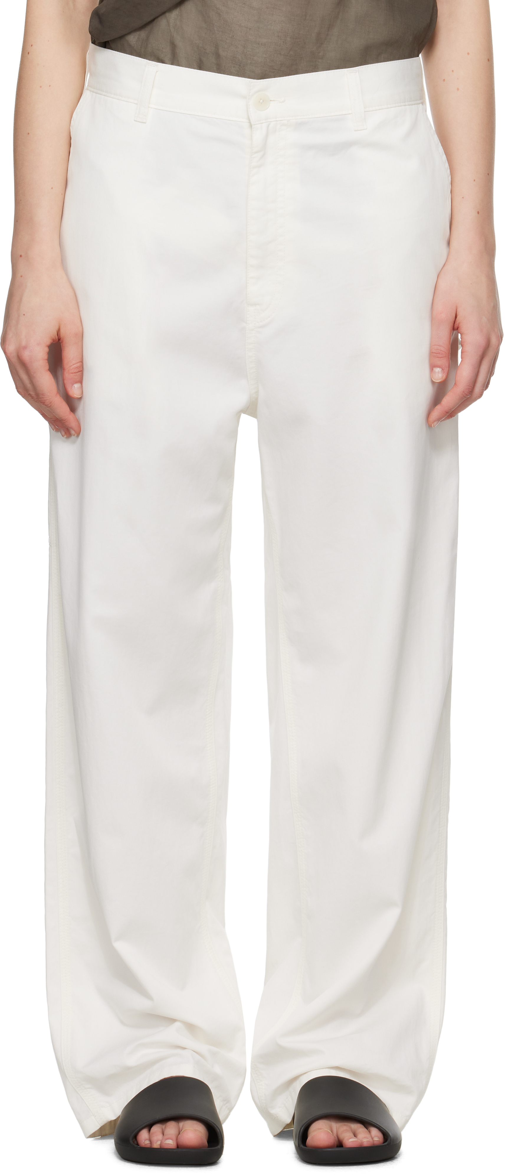 The Row: White Sharka Trousers | SSENSE
