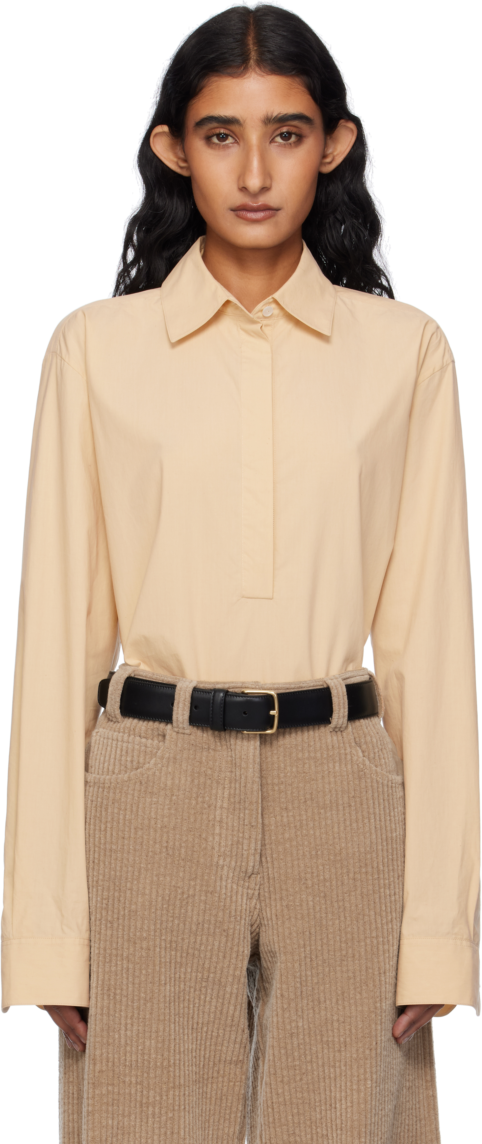 The Row Beige Margan Shirt In Sand